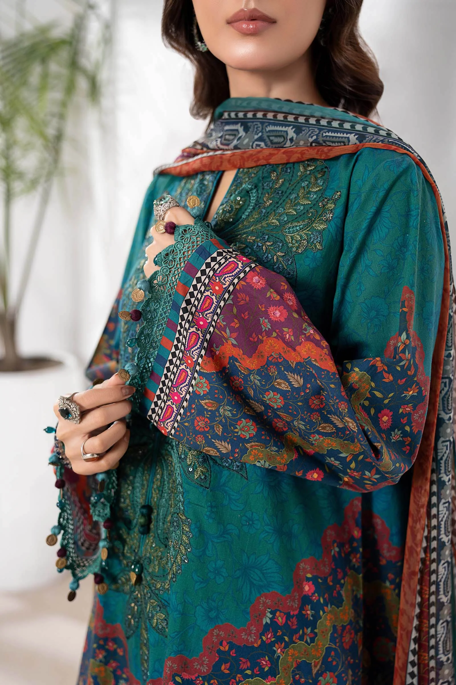 3 Piece Embroidered Cambric Suit - Image 3
