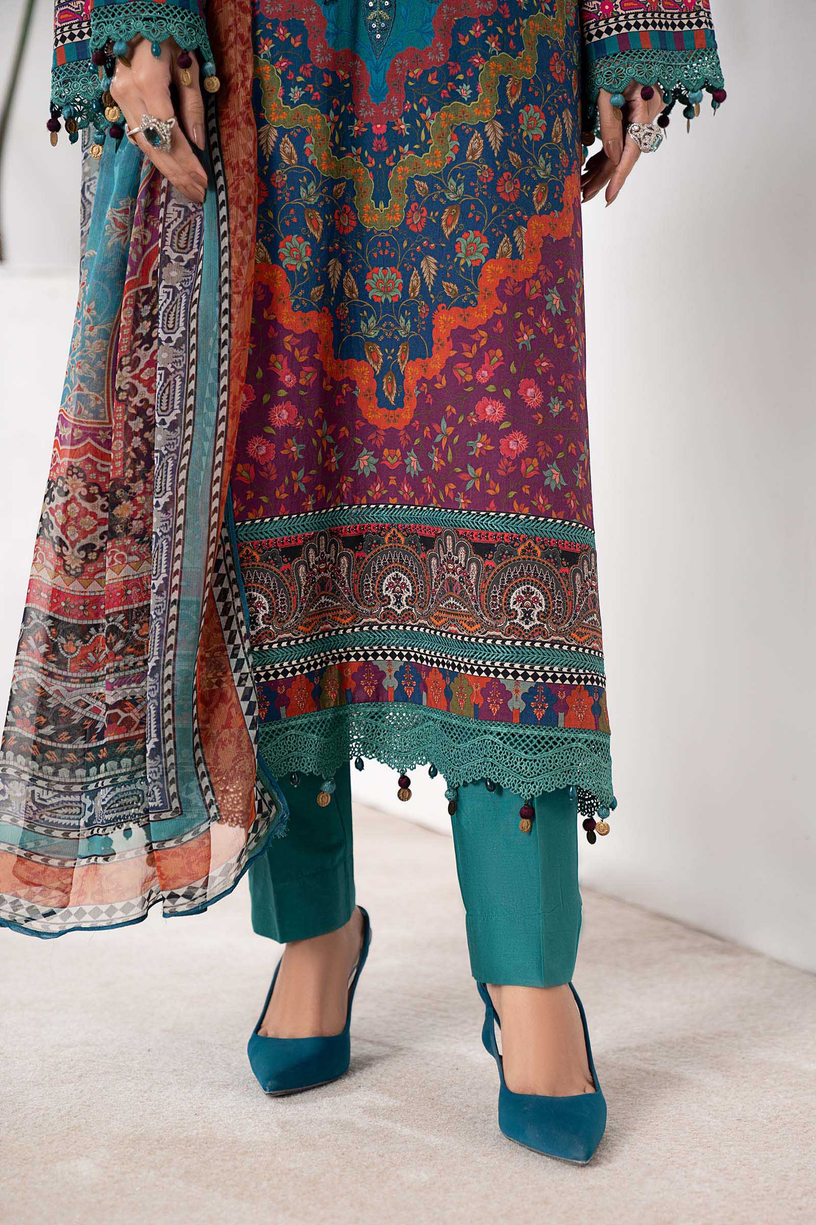 3 Piece Embroidered Cambric Suit - Image 6