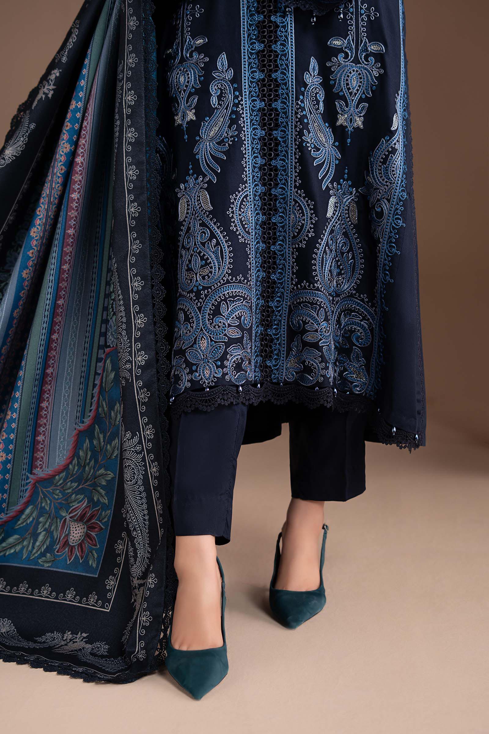3 Piece Embroidered Twill Linen Suit - Image 9