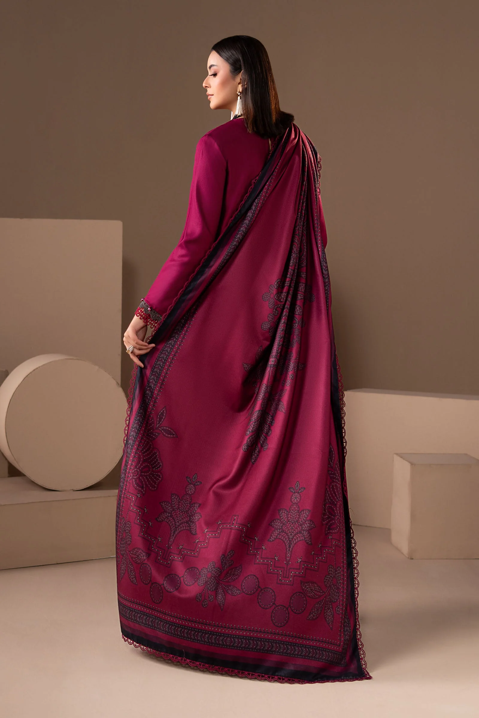 3 Piece Embroidered Twill Linen Suit - Image 7