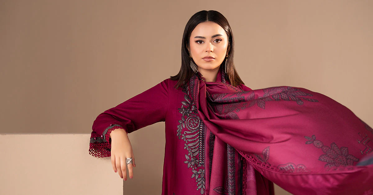 3 Piece Embroidered Twill Linen Suit - Image 8