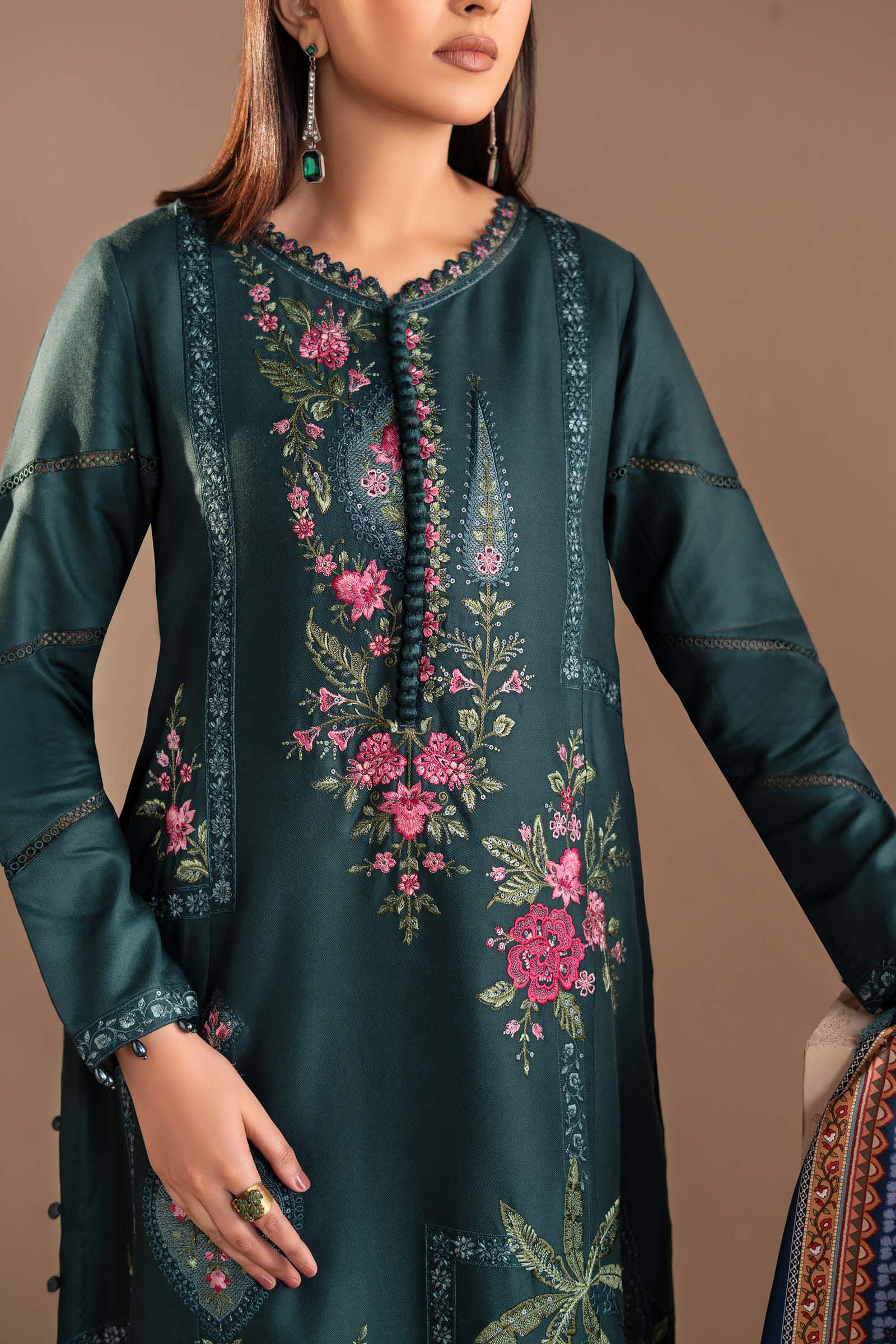3 Piece Embroidered Twill Linen Suit - Image 6