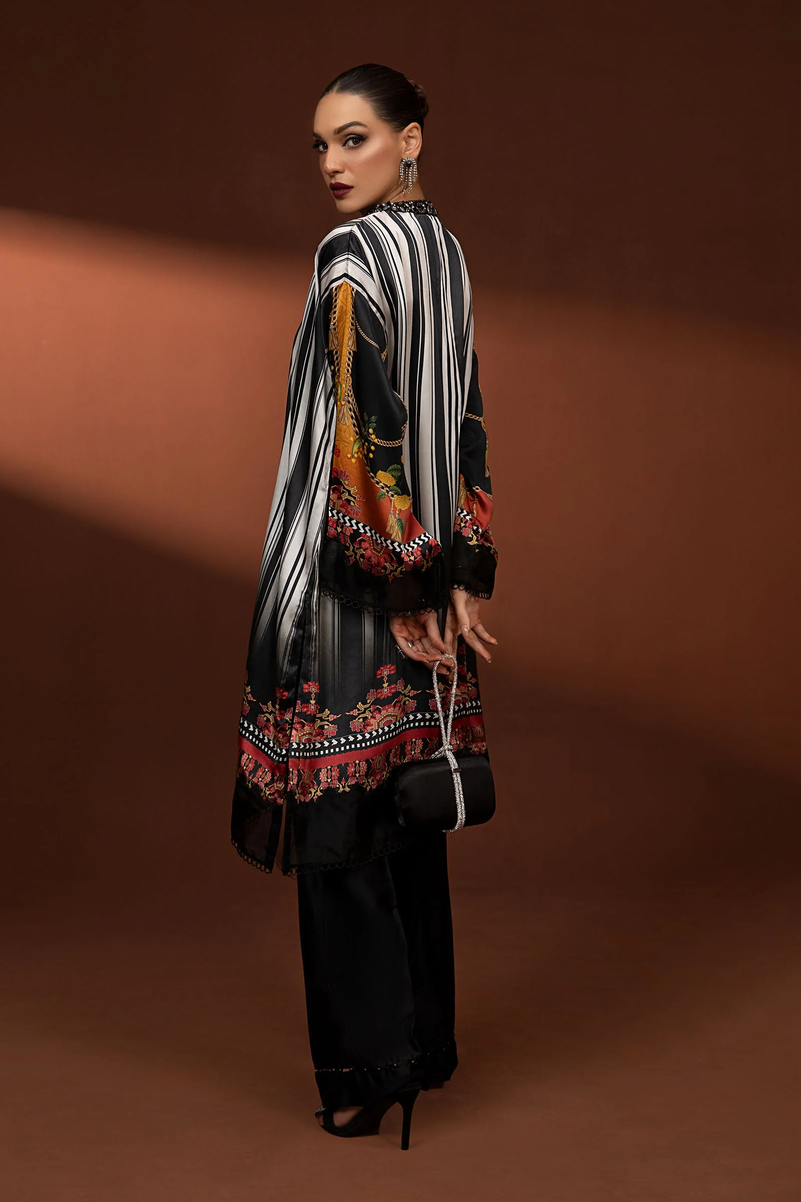 3 Piece Printed Pure Charmeuse Silk Suit - Image 6