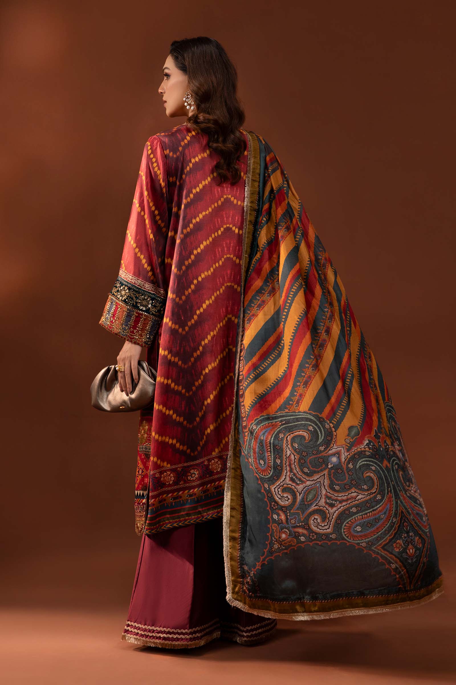3 Piece Printed Pure Charmeuse Silk Suit - Image 8