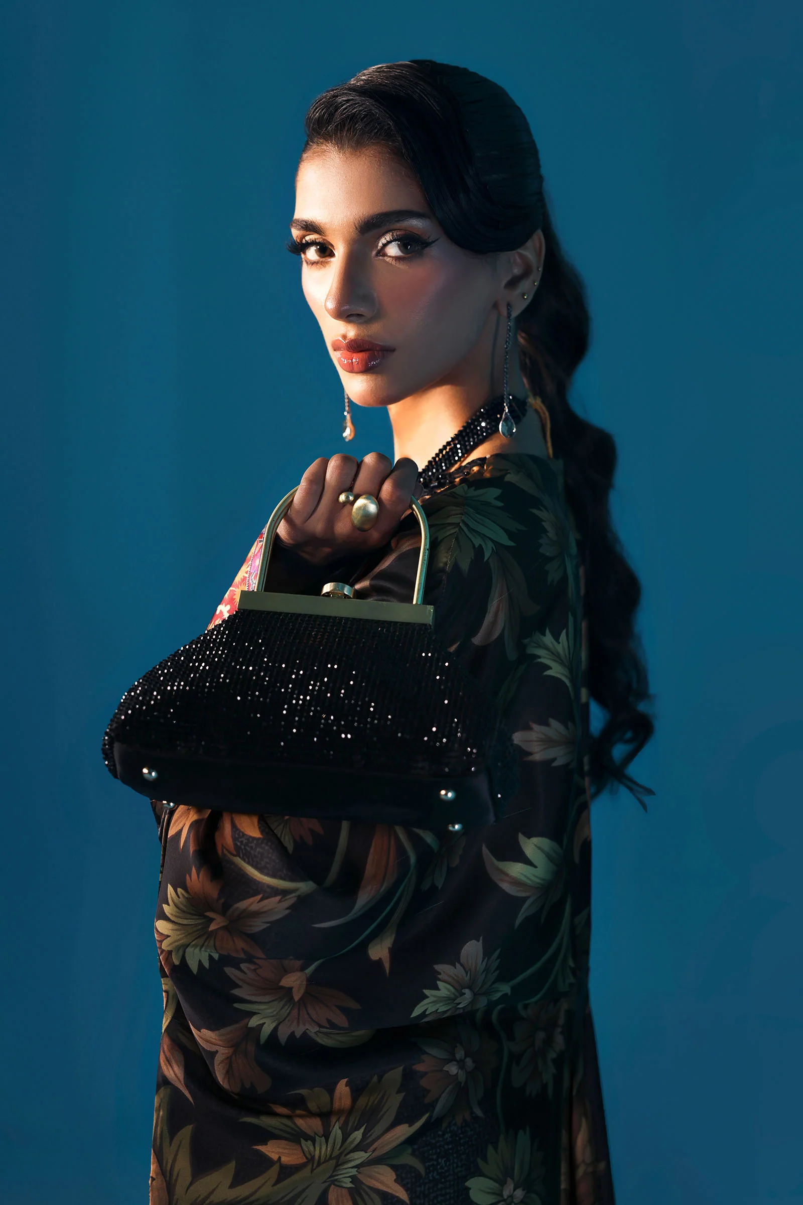 3 Piece Embroidered Satin Silk Suit - Image 2