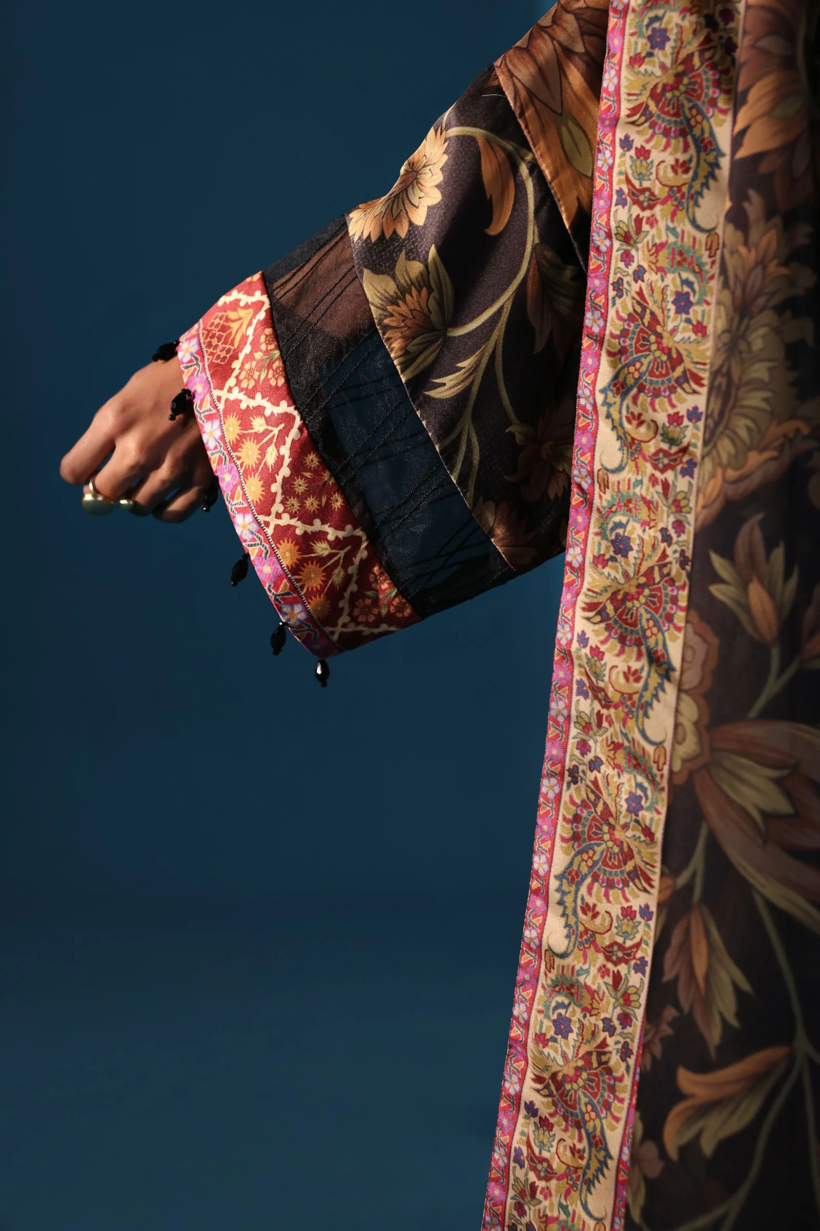 3 Piece Embroidered Satin Silk Suit - Image 5