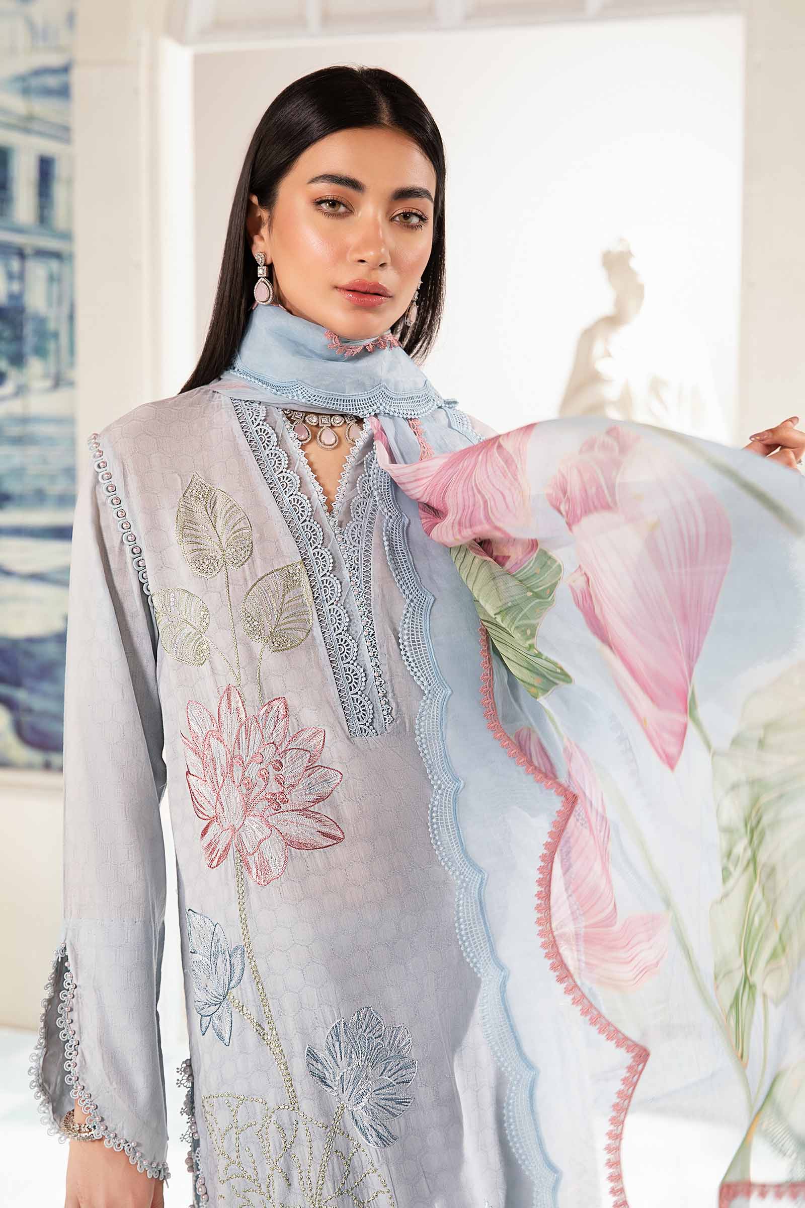 3 Piece Unstitched Printed Suit | MPT-2201-B - Image 2