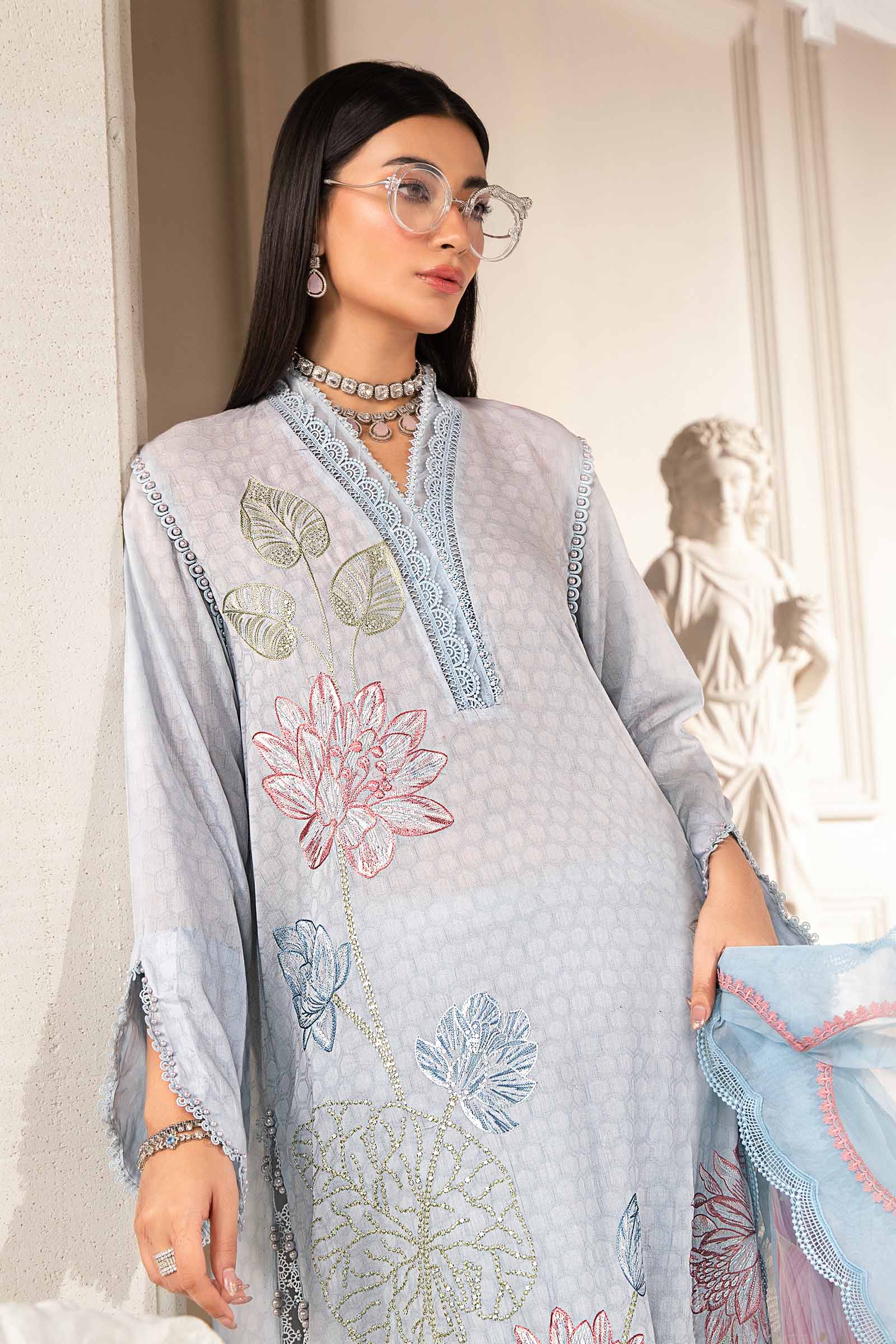 3 Piece Unstitched Printed Suit | MPT-2201-B - Image 3