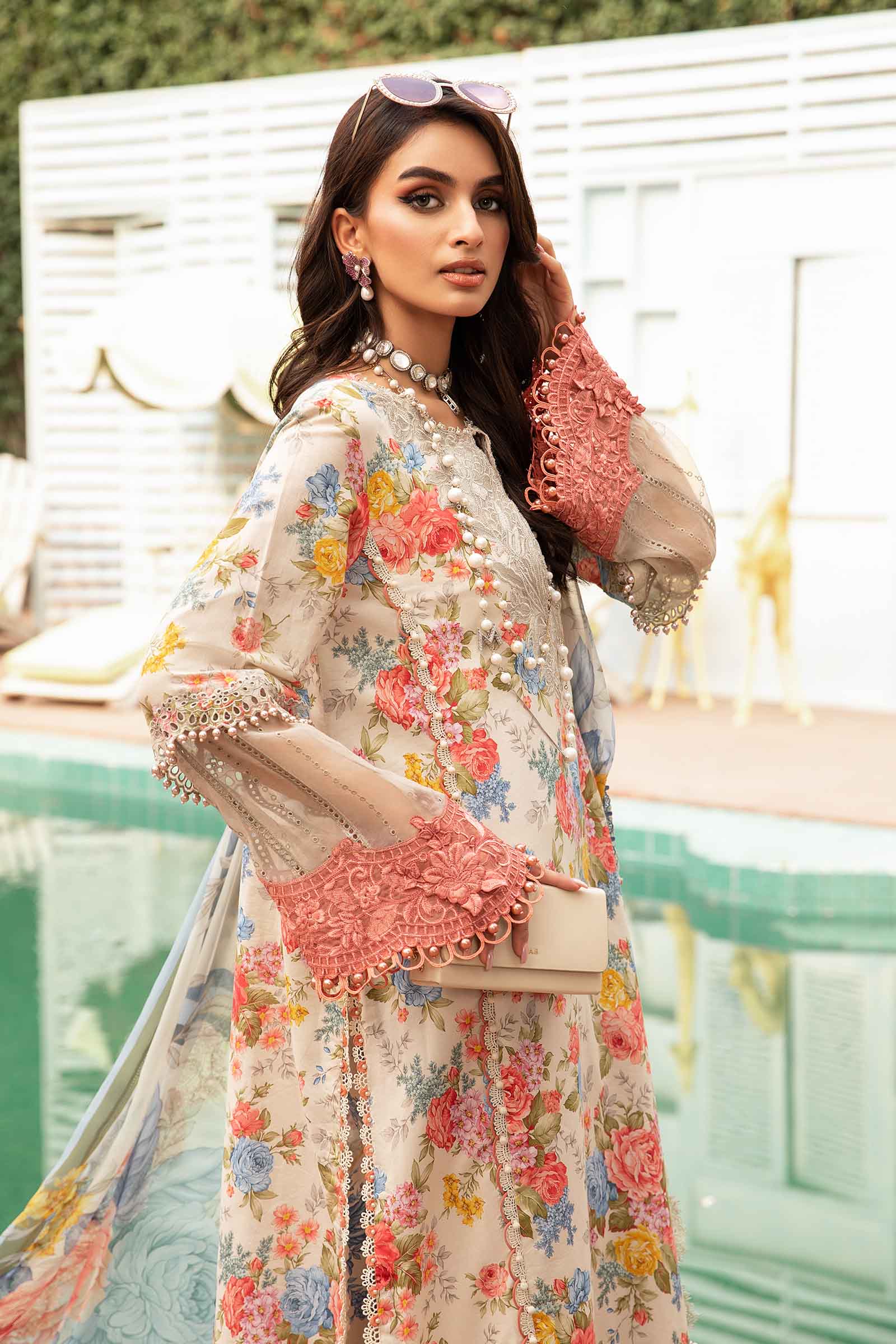 3 Piece Unstitched Printed Suit | MPT-2204-A - Image 2