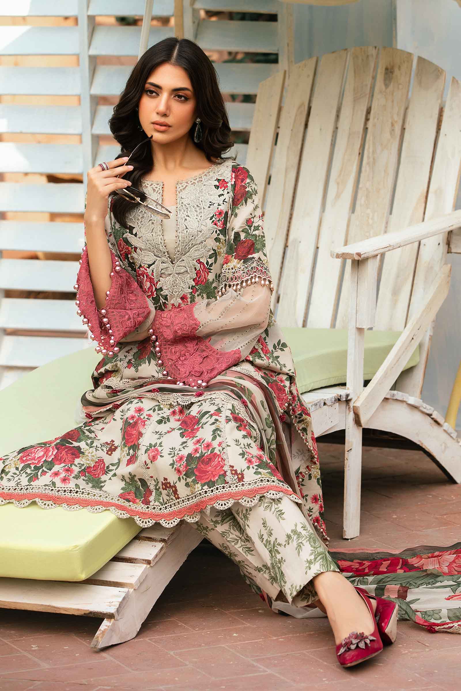 3 Piece Unstitched Printed Suit | MPT-2204-B - Image 3