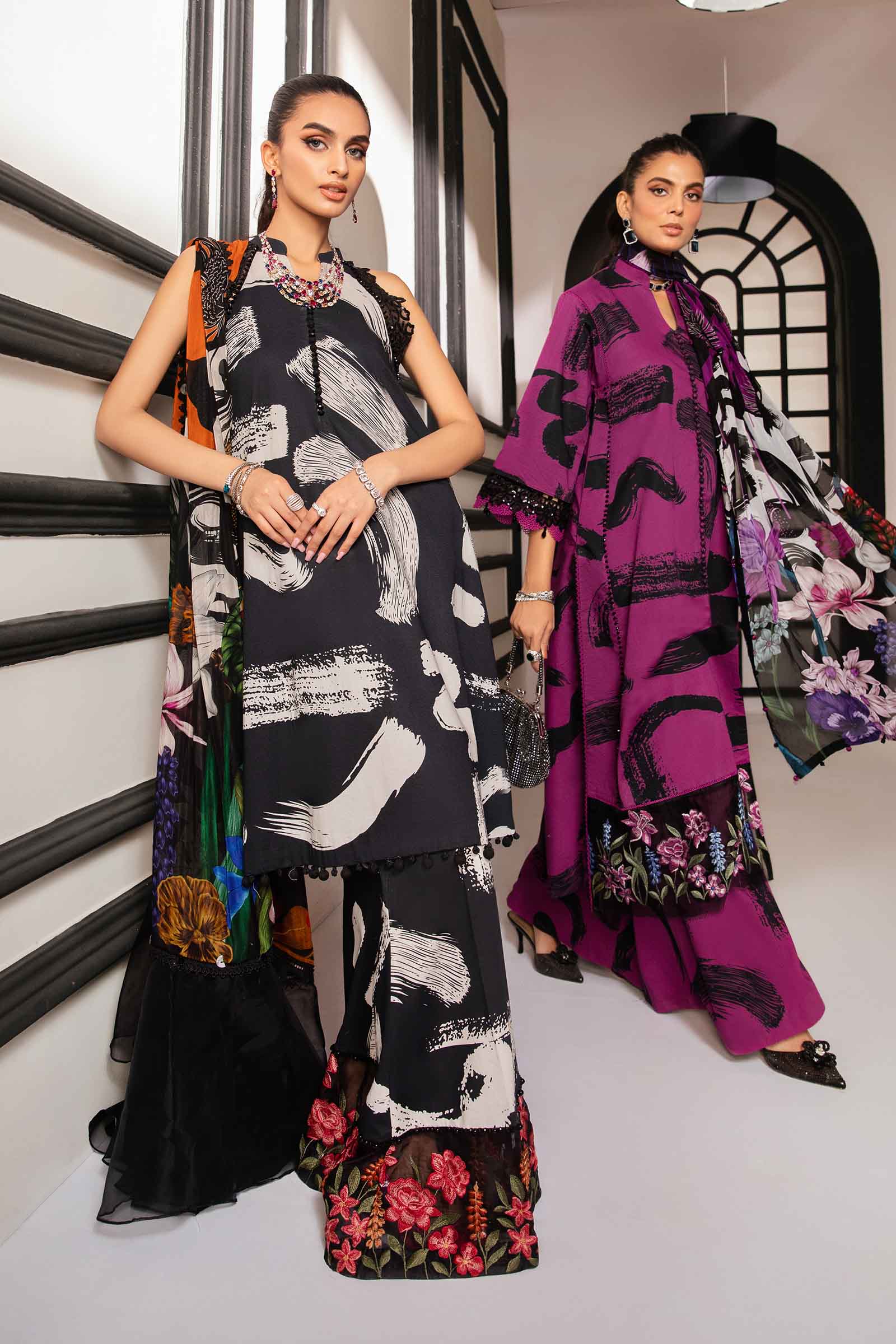 3 Piece Unstitched Printed Suit | MPT-2205-B - Image 2