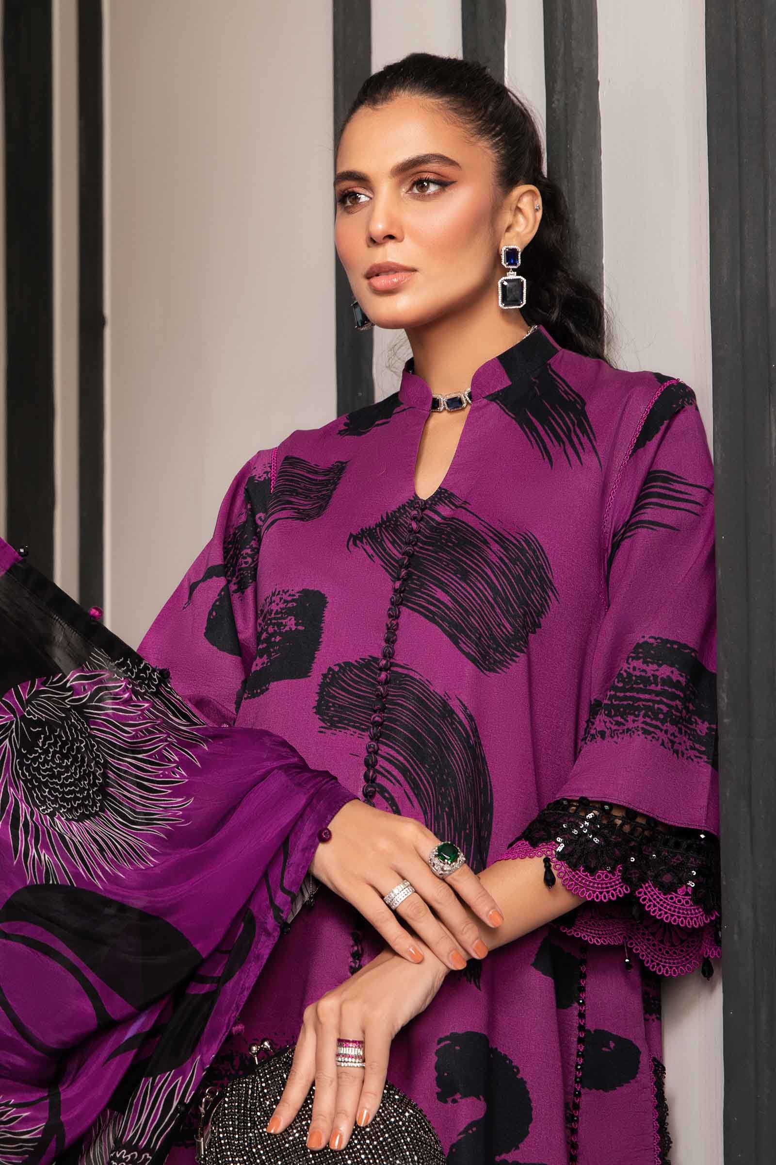 3 Piece Unstitched Printed Suit | MPT-2205-B - Image 4