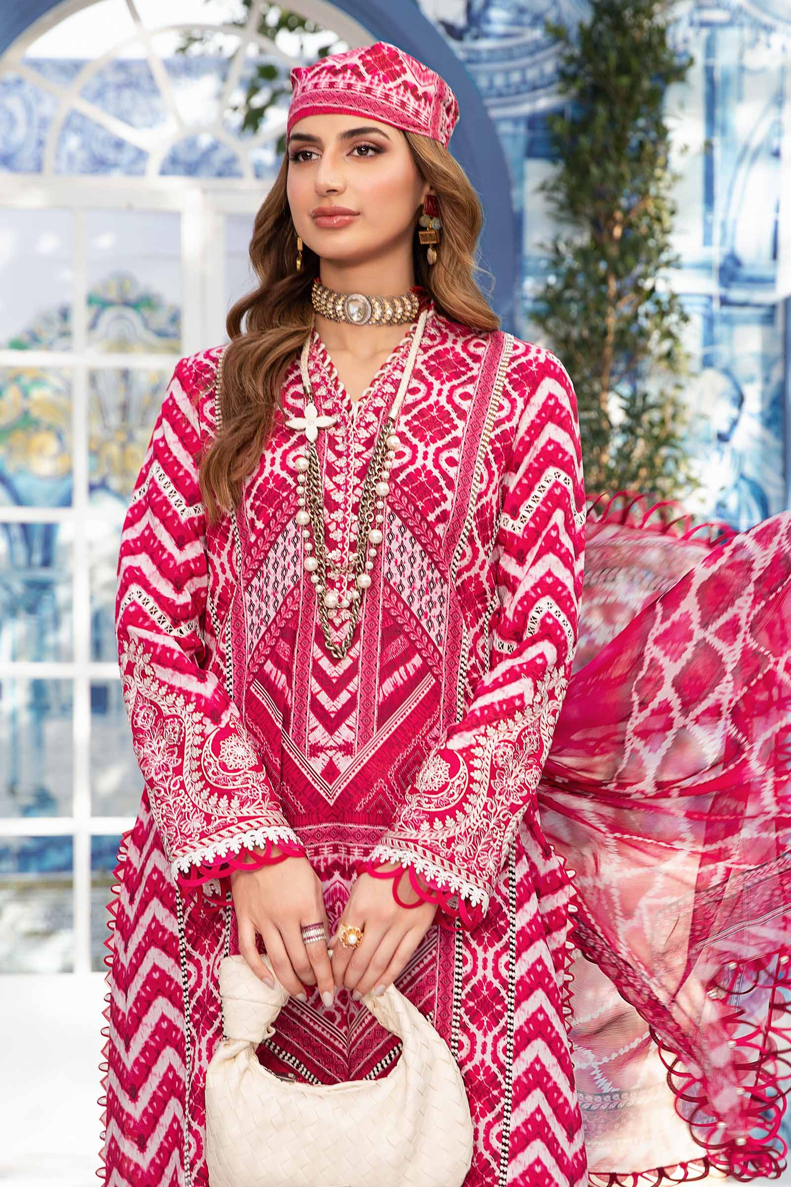 3 Piece Unstitched Printed Suit | MPT-2208-A - Image 4