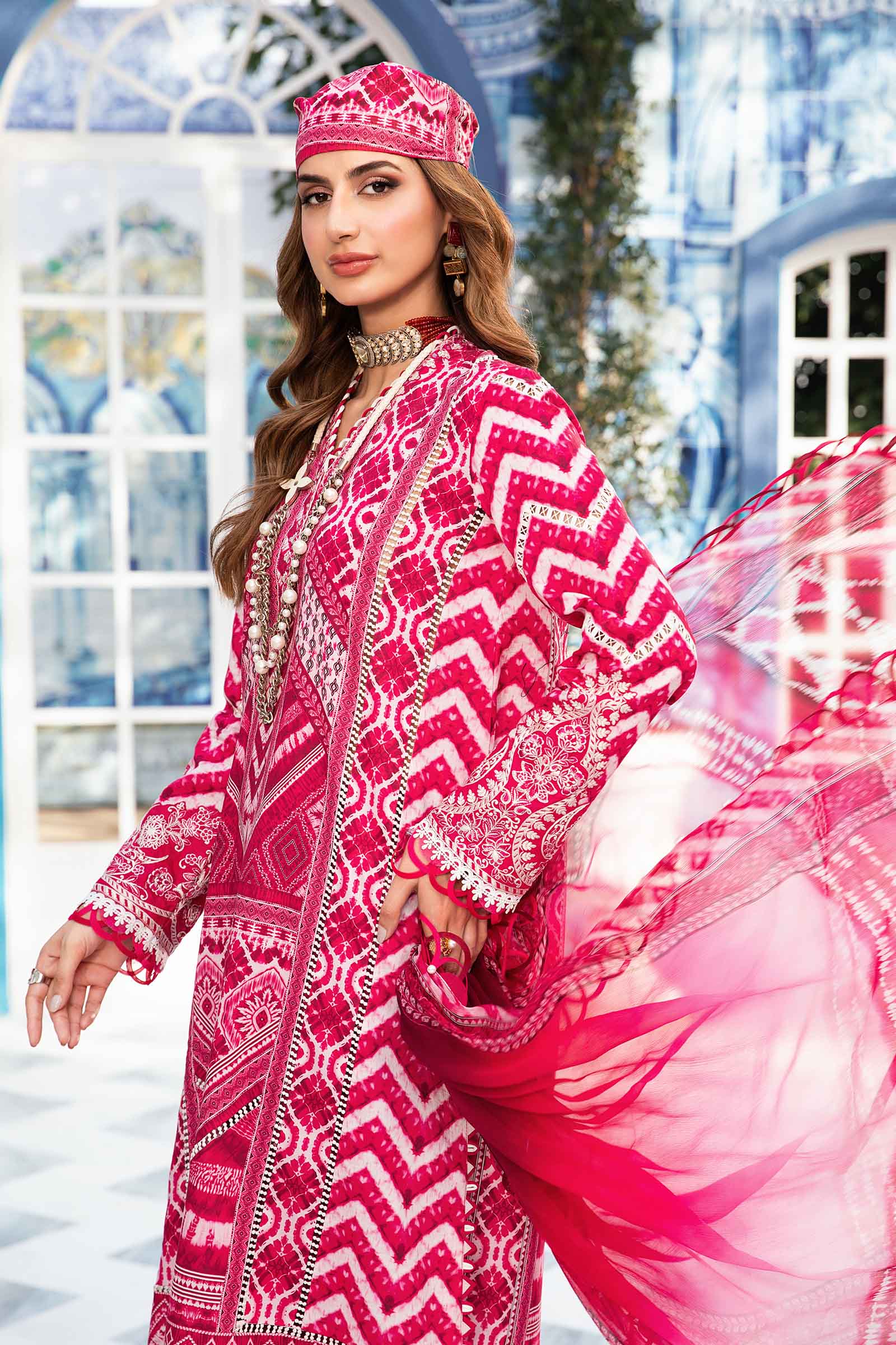 3 Piece Unstitched Printed Suit | MPT-2208-A - Image 5