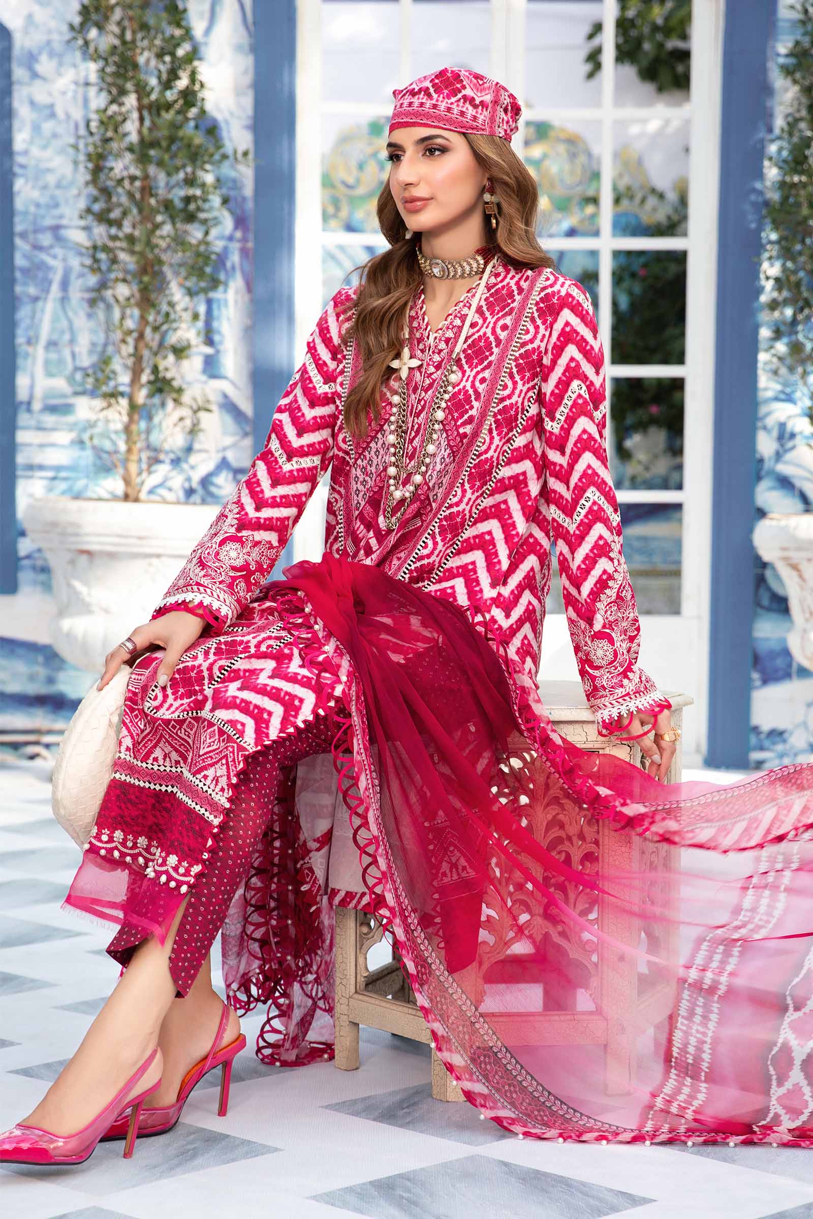 3 Piece Unstitched Printed Suit | MPT-2208-A - Image 6