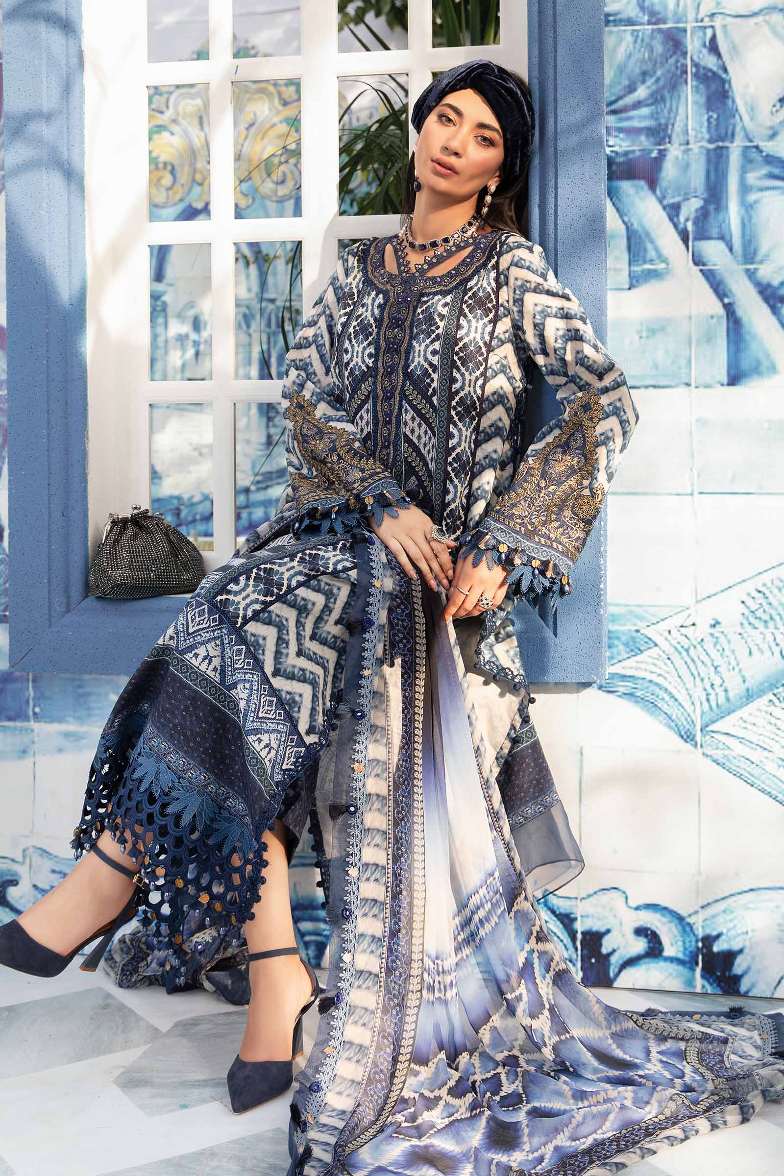 3 Piece Unstitched Printed Suit | MPT-2208-B - Image 5