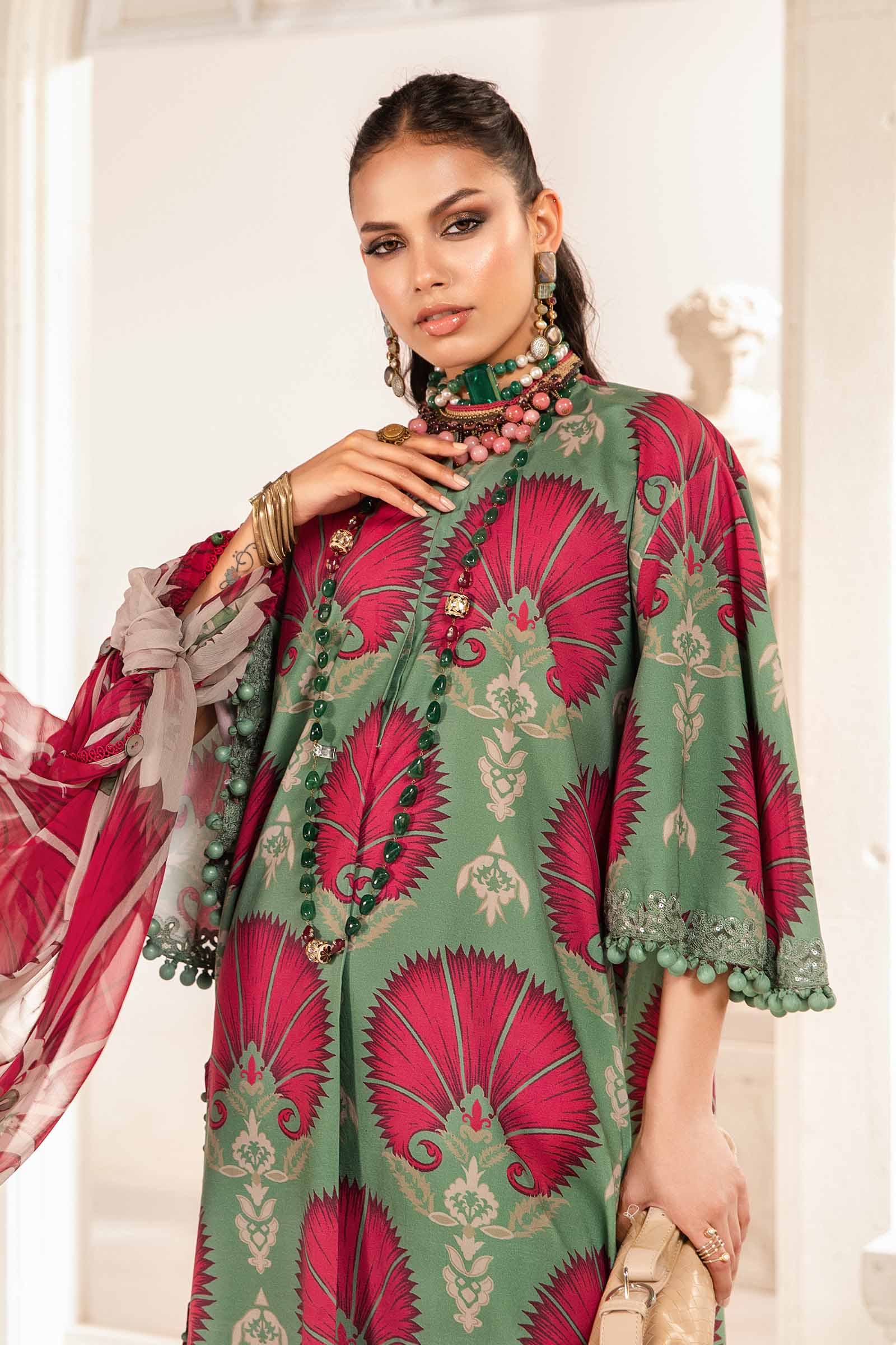 3 Piece Unstitched Printed Suit | MPT-2209-A - Image 4
