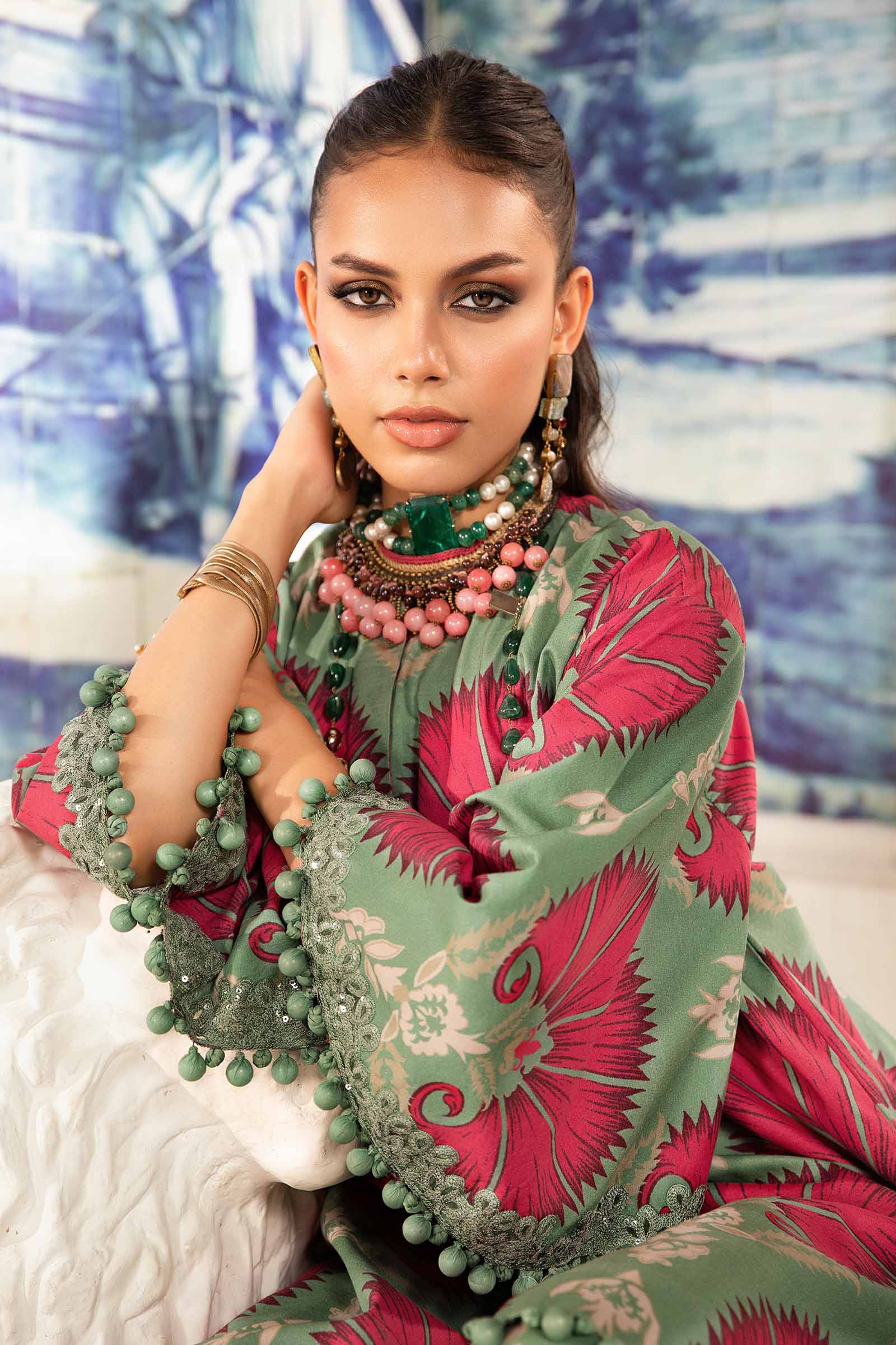 3 Piece Unstitched Printed Suit | MPT-2209-A - Image 5