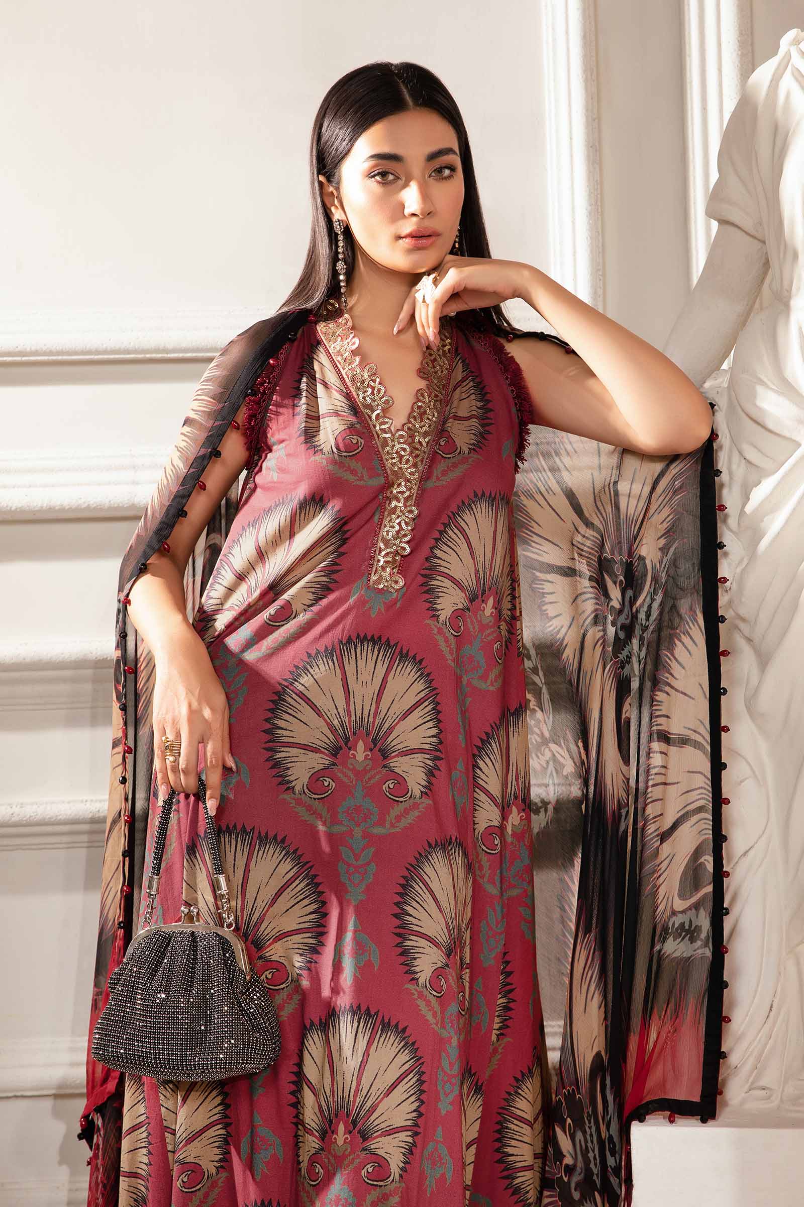 3 Piece Unstitched Printed Suit | MPT-2209-B - Image 5