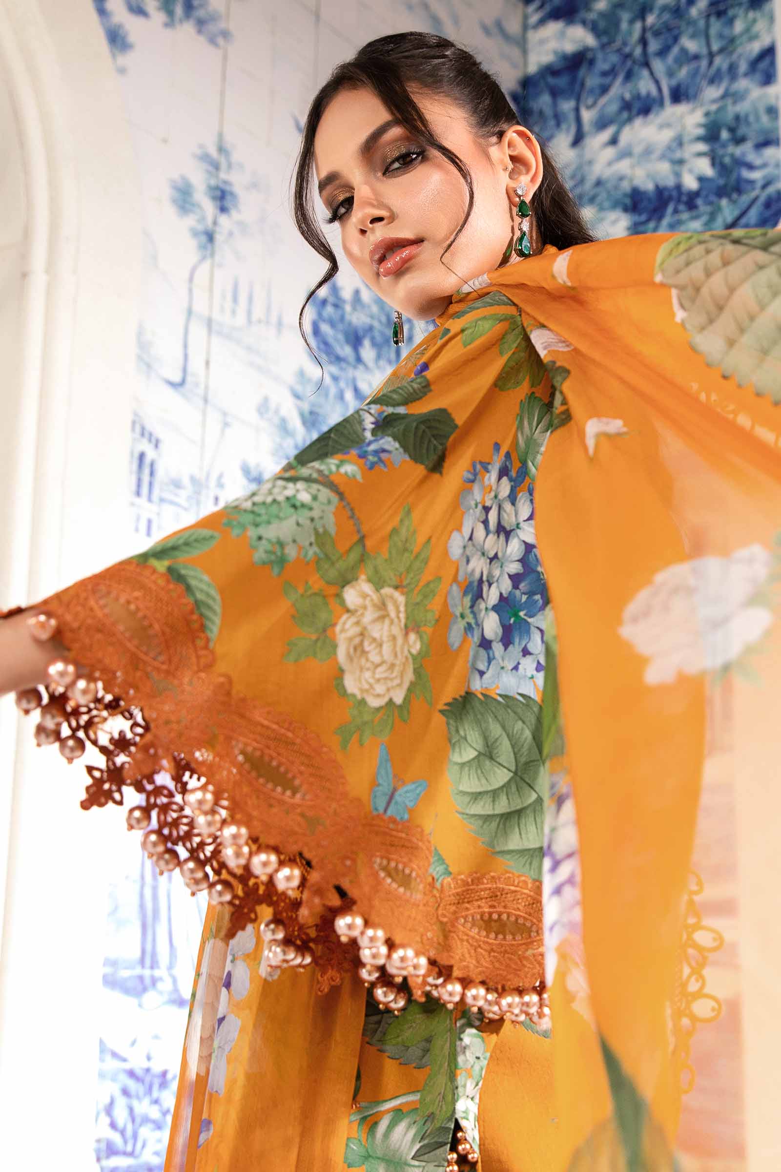 3 Piece Unstitched Printed Suit | MPT-2210-B - Image 4
