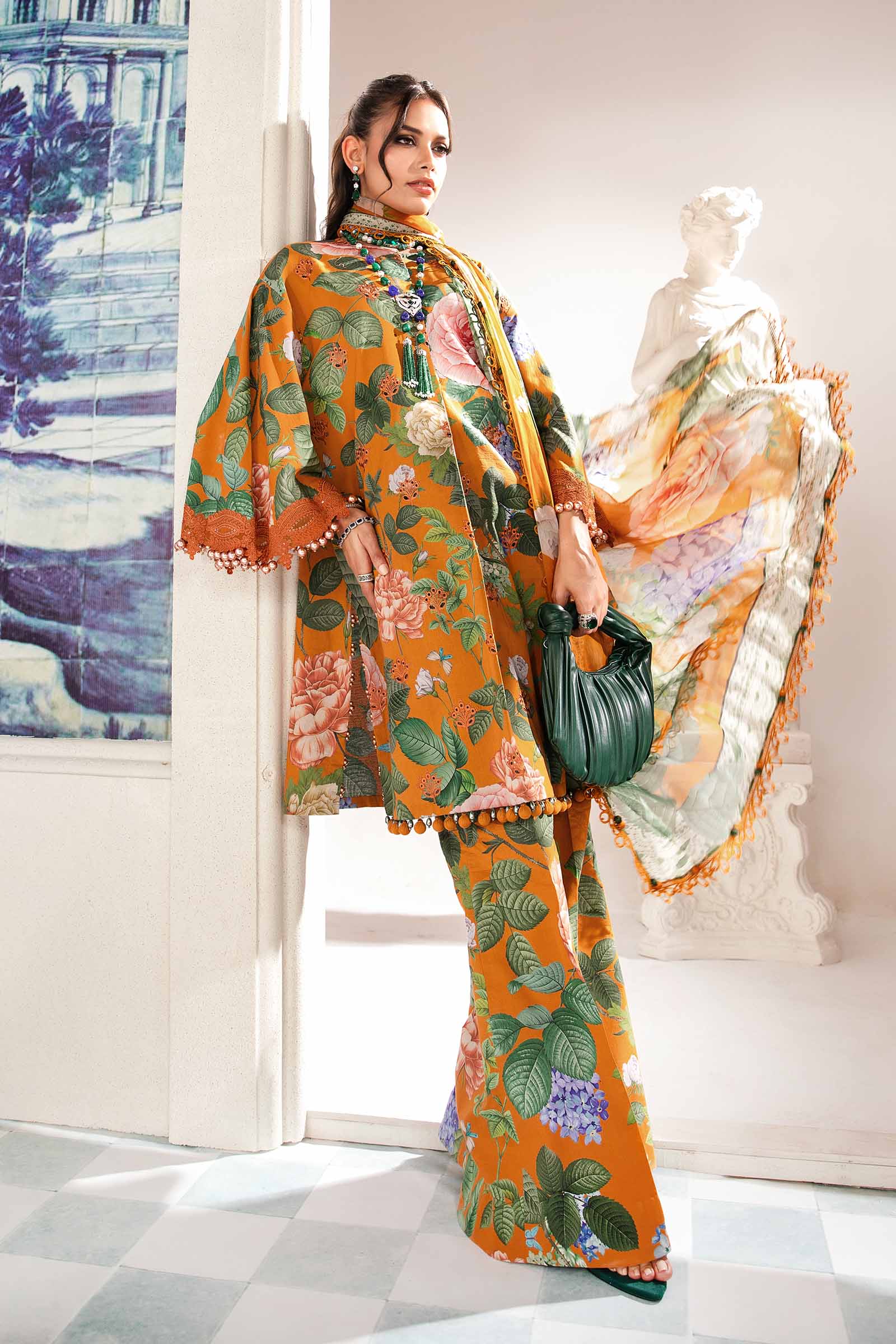 3 Piece Unstitched Printed Suit | MPT-2210-B - Image 5