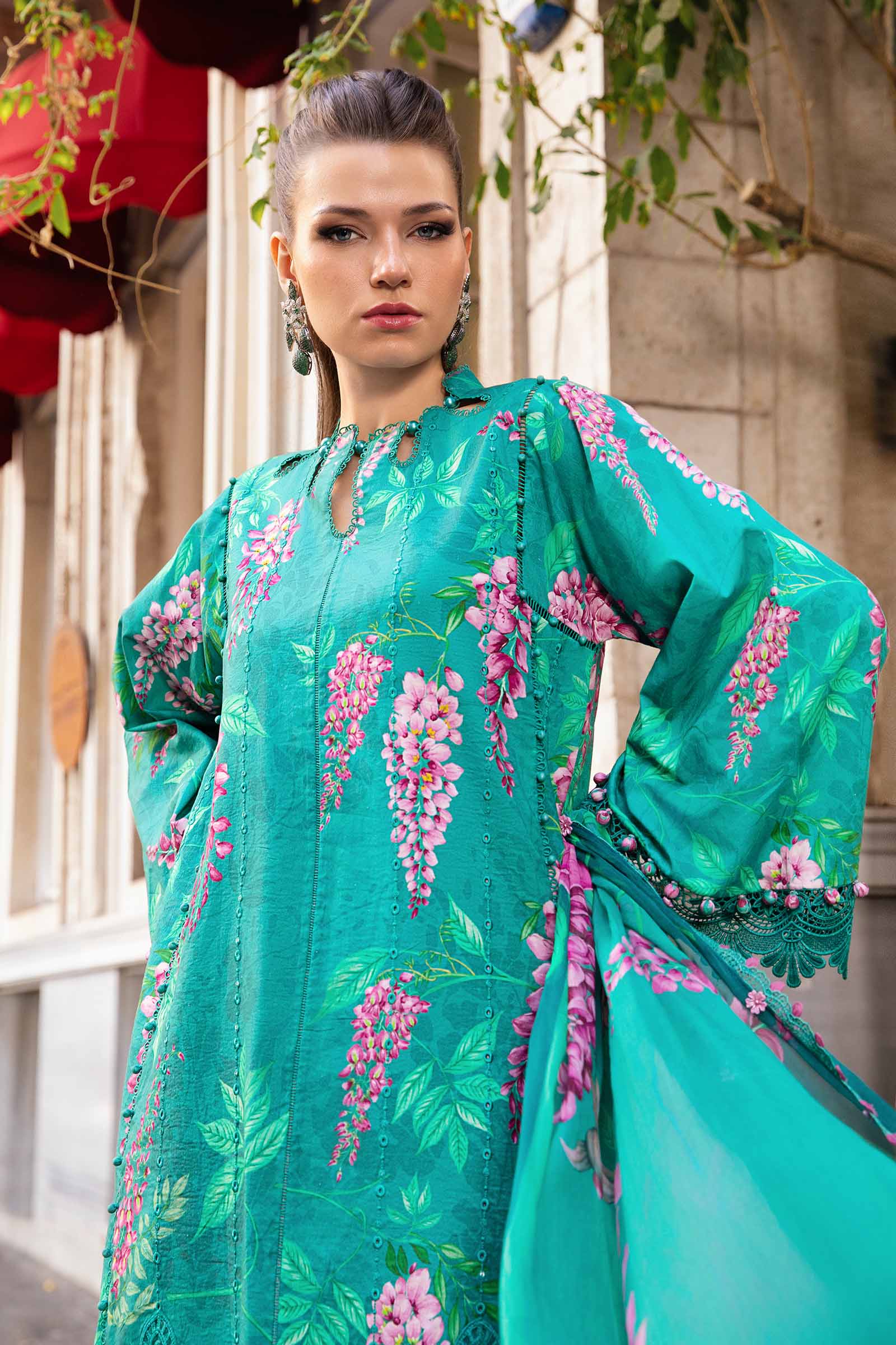 3 Piece Unstitched Printed Cambric Suit | MPT-2301-A - Image 4