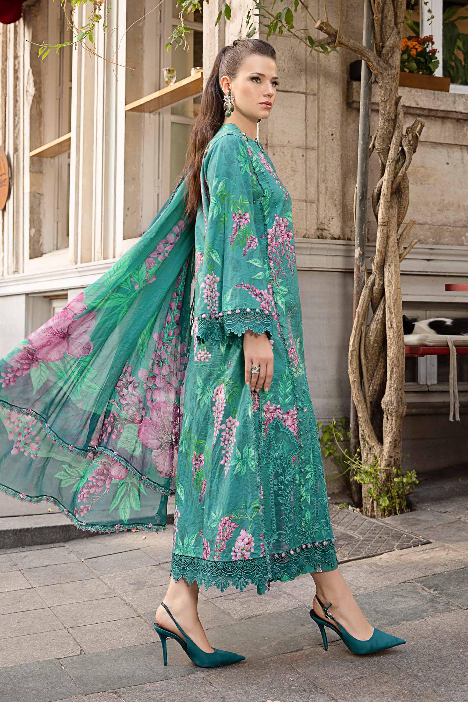 3 Piece Unstitched Printed Cambric Suit | MPT-2301-A - Image 5
