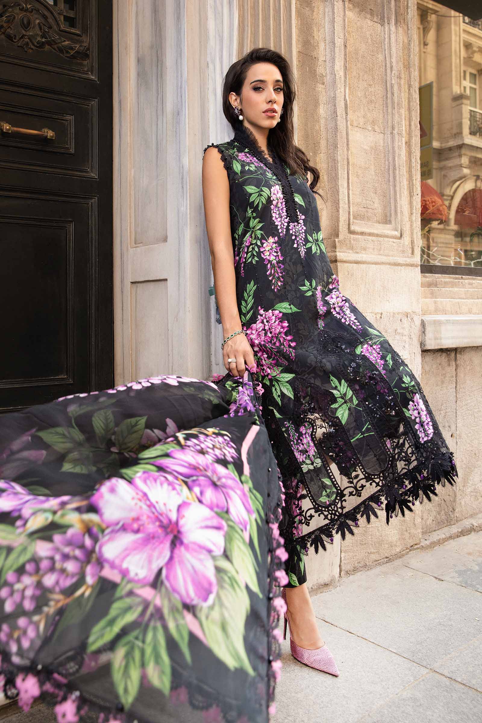 3 Piece Unstitched Printed Cambric Suit | MPT-2301-B - Image 4
