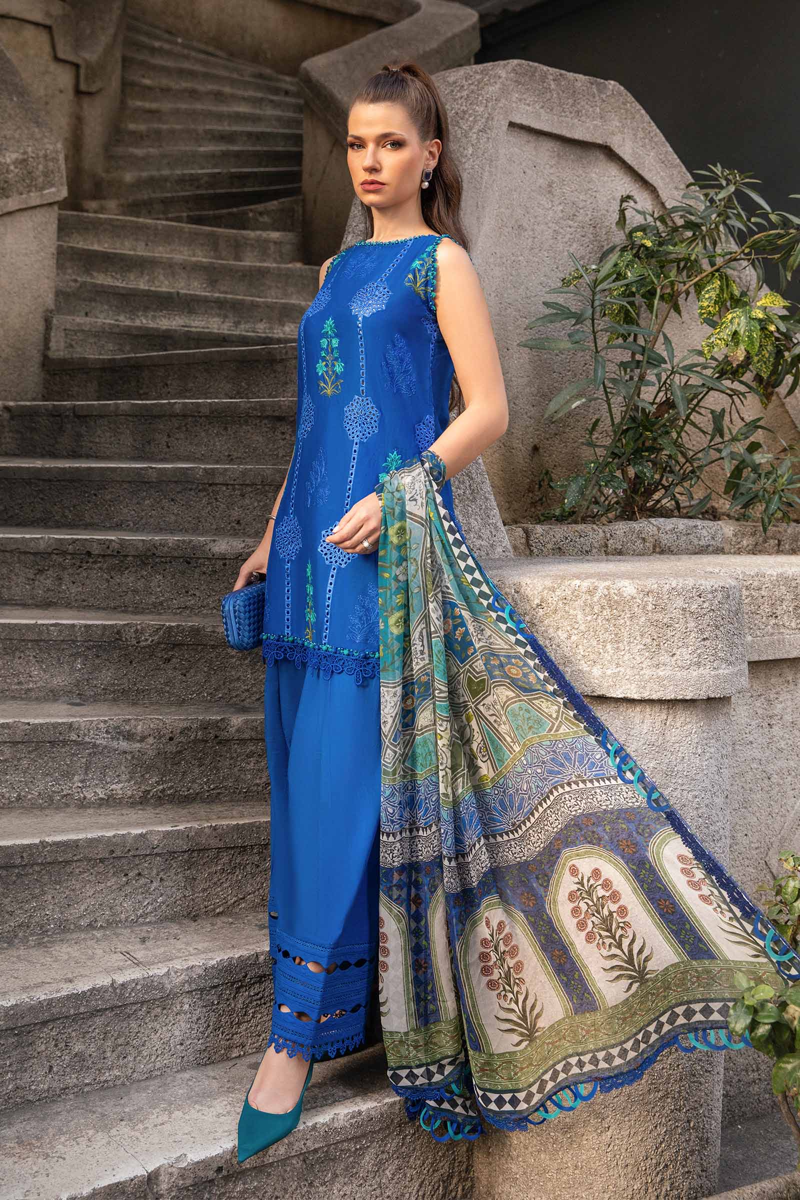 3 Piece Unstitched Printed Cambric Suit | MPT-2303-A - Image 3