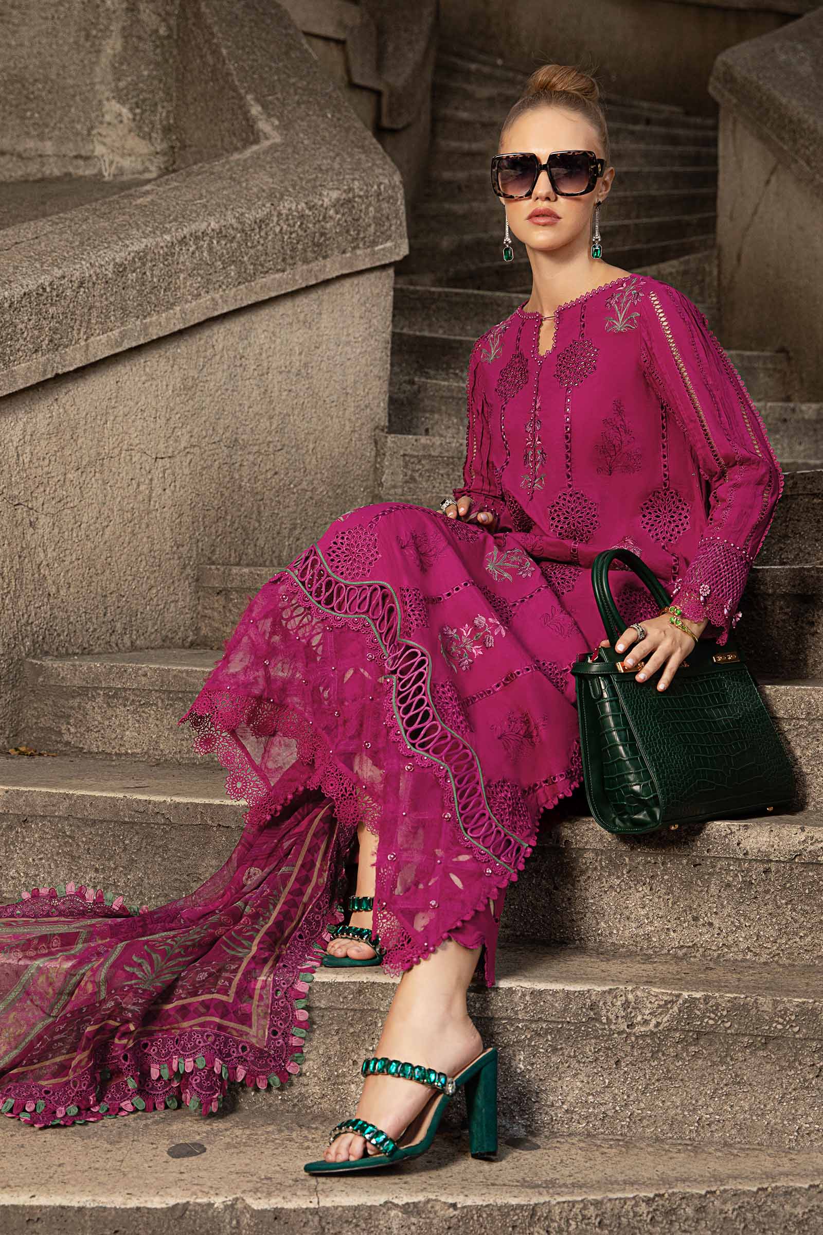 3 Piece Unstitched Printed Cambric Suit | MPT-2303-B - Image 3