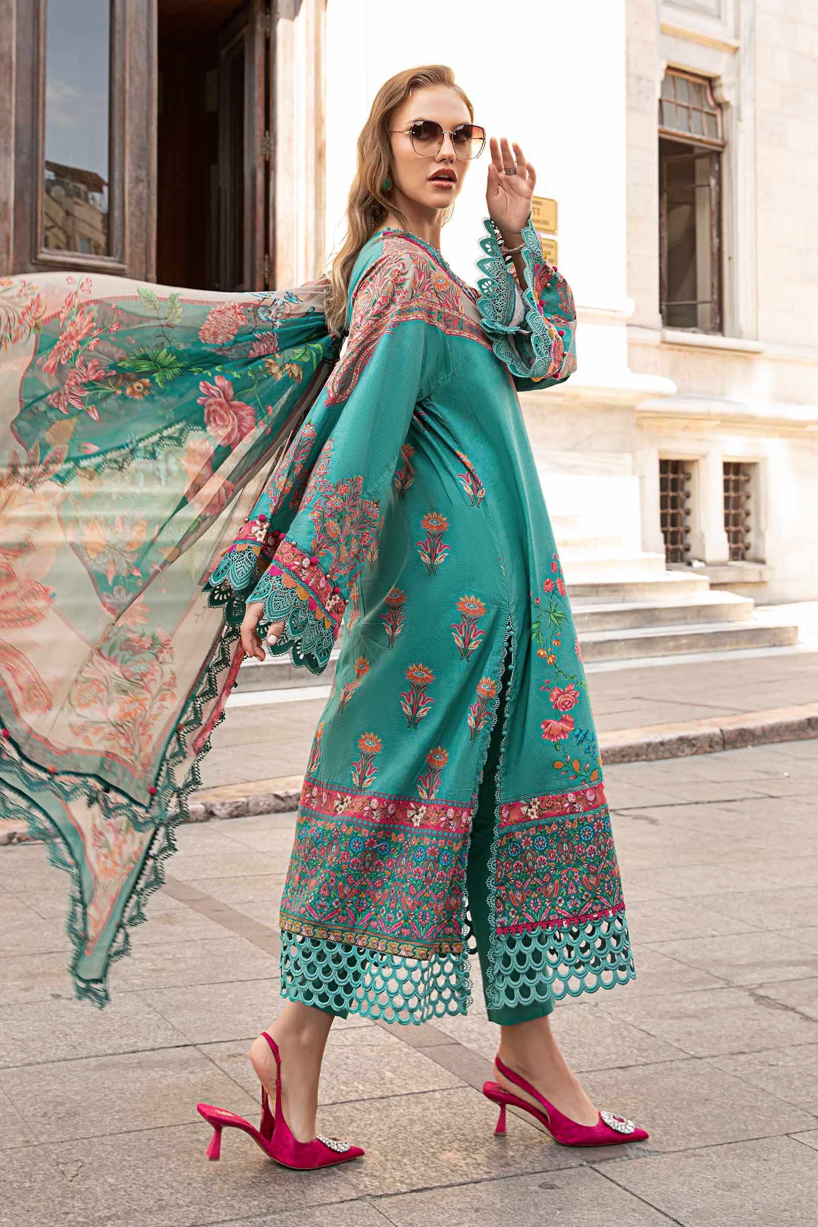 3 Piece Unstitched Printed Cambric Suit | MPT-2304-A - Image 4