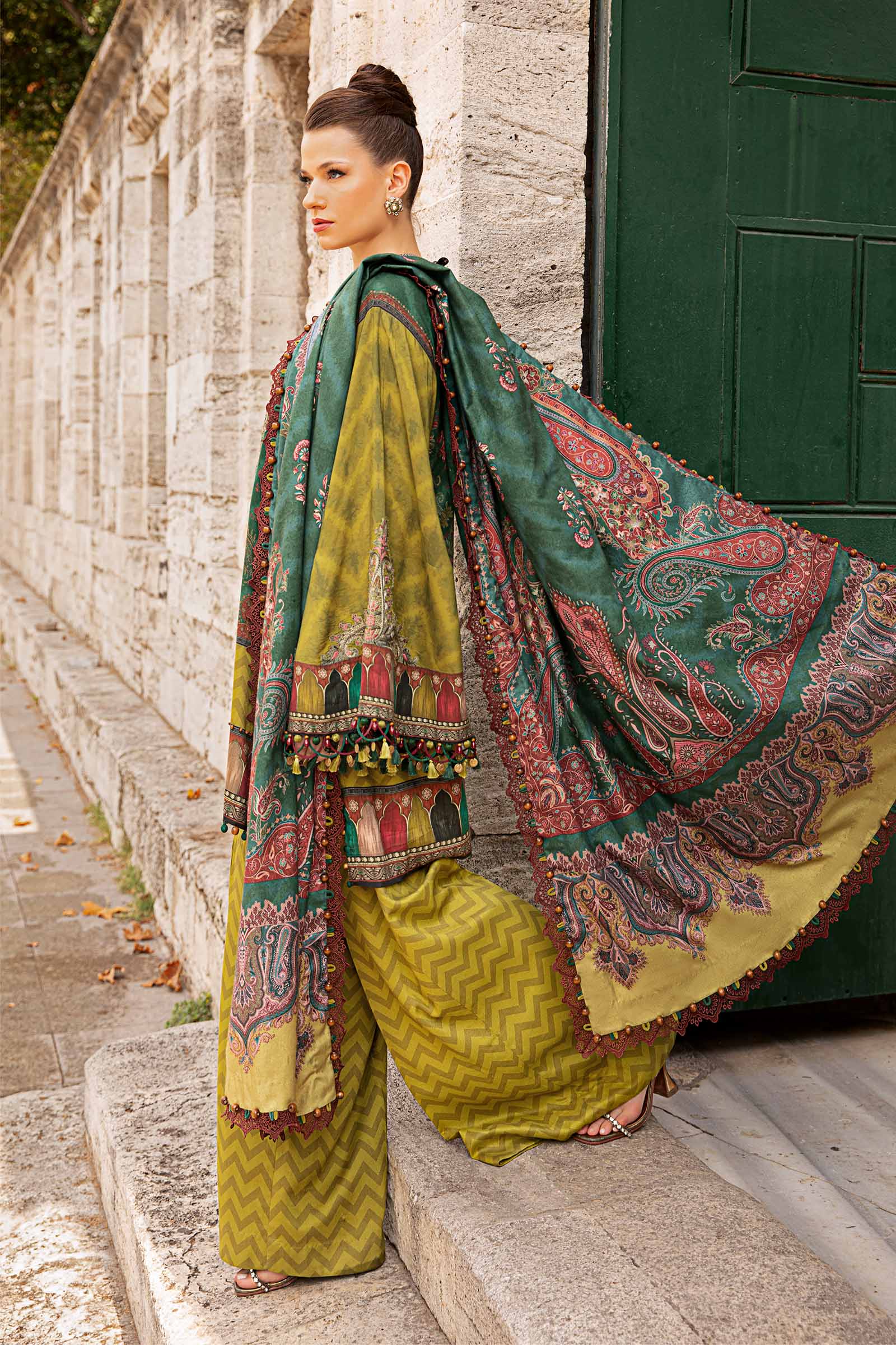 3 Piece Unstitched Printed Linen Suit | MPT-2305-A - Image 2