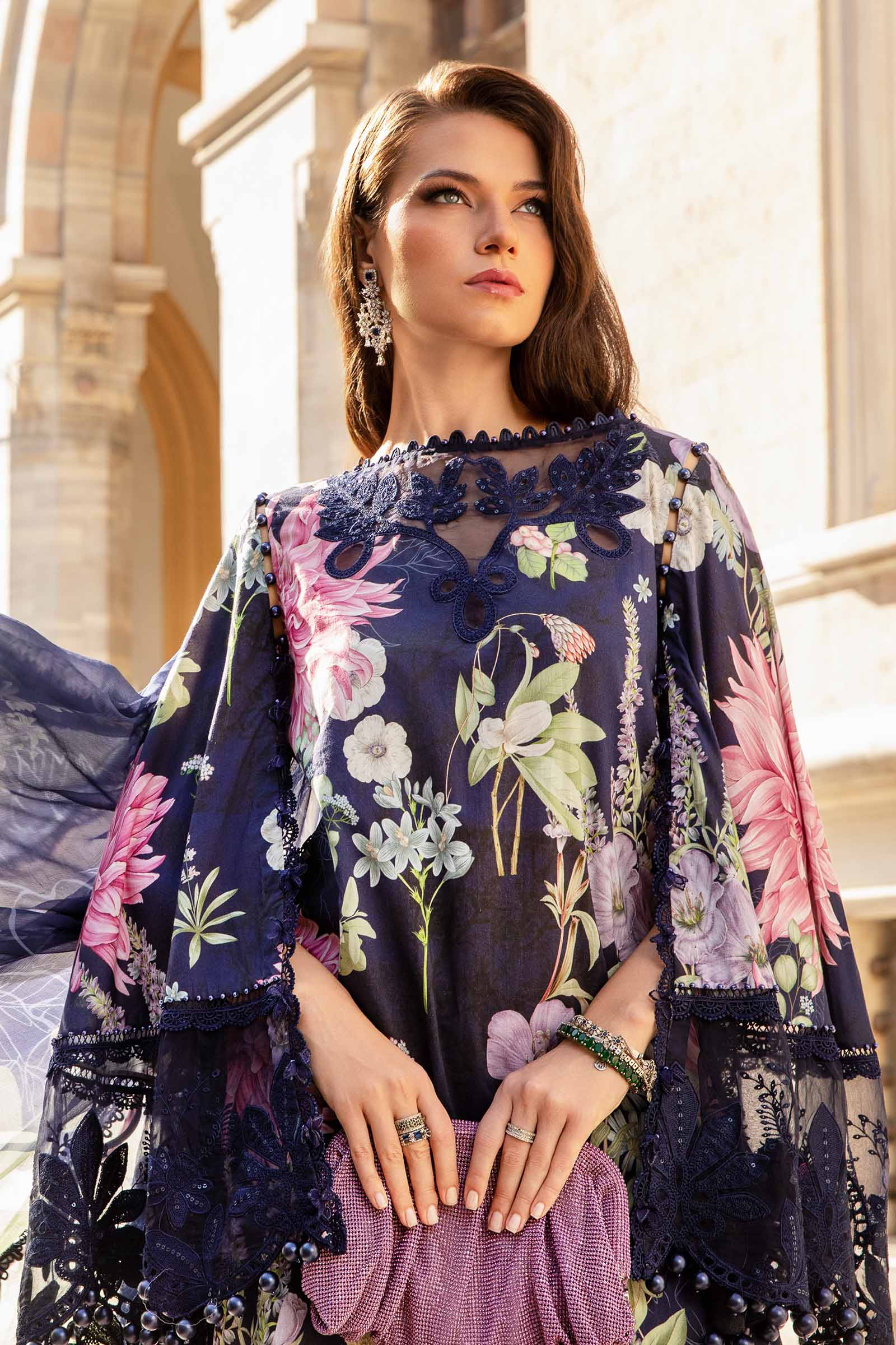 3 Piece Unstitched Printed Cambric Suit | MPT-2306-B - Image 2