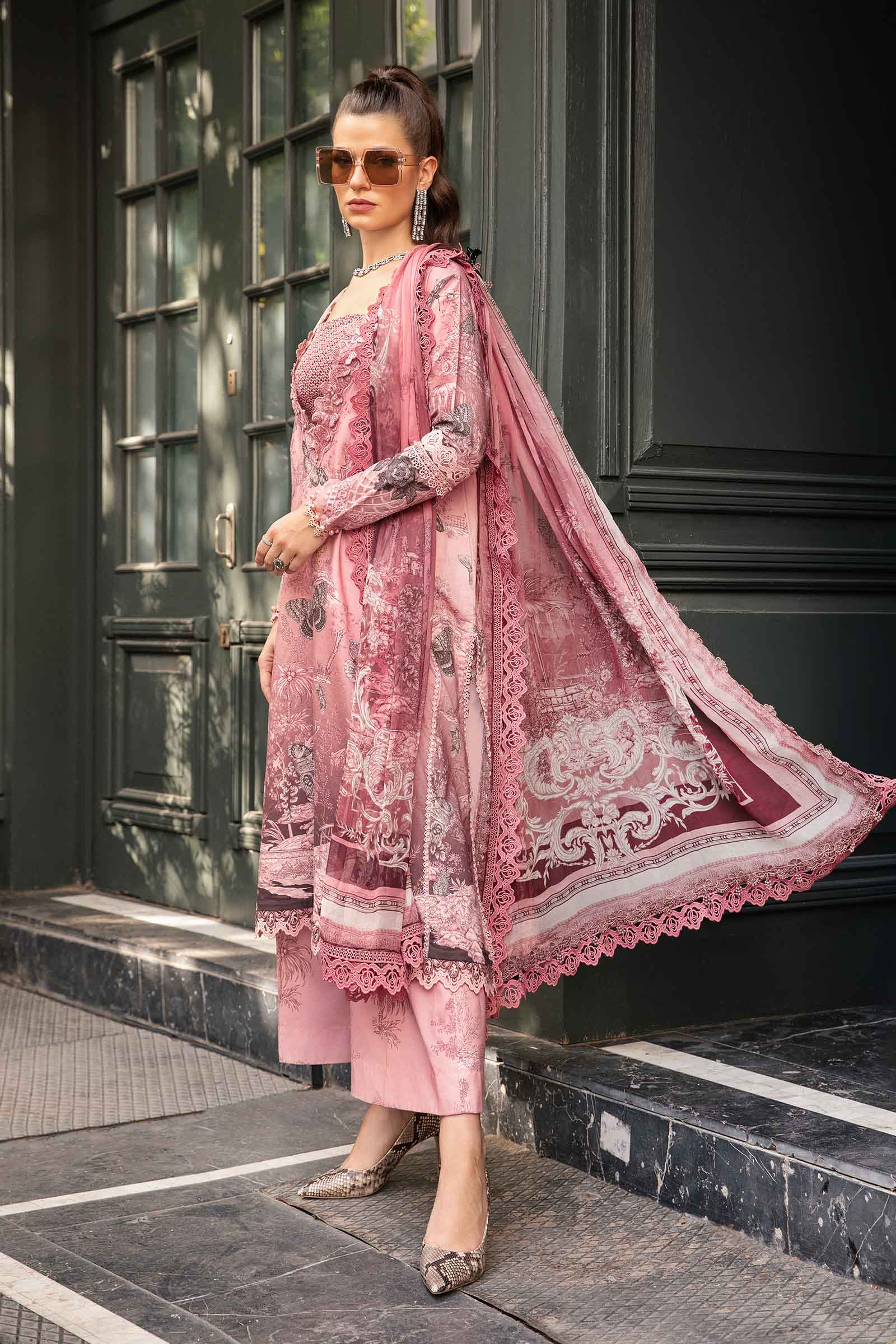3 Piece Unstitched Printed Cambric Suit | MPT-2308-A - Image 3