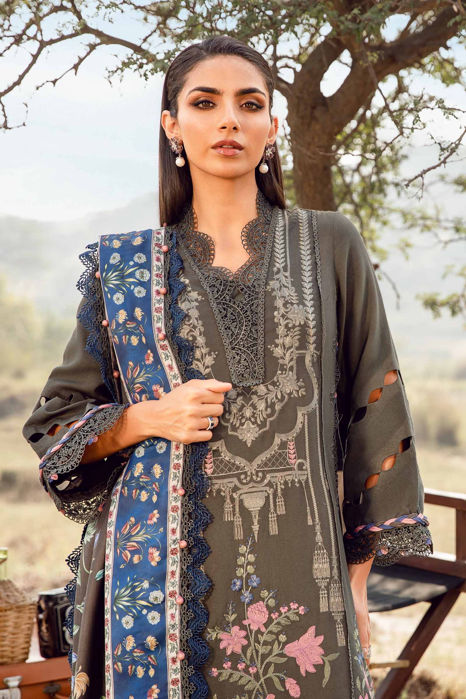 3 Piece Unstitched Printed Linen Suit | MPT-2401-A - Image 2