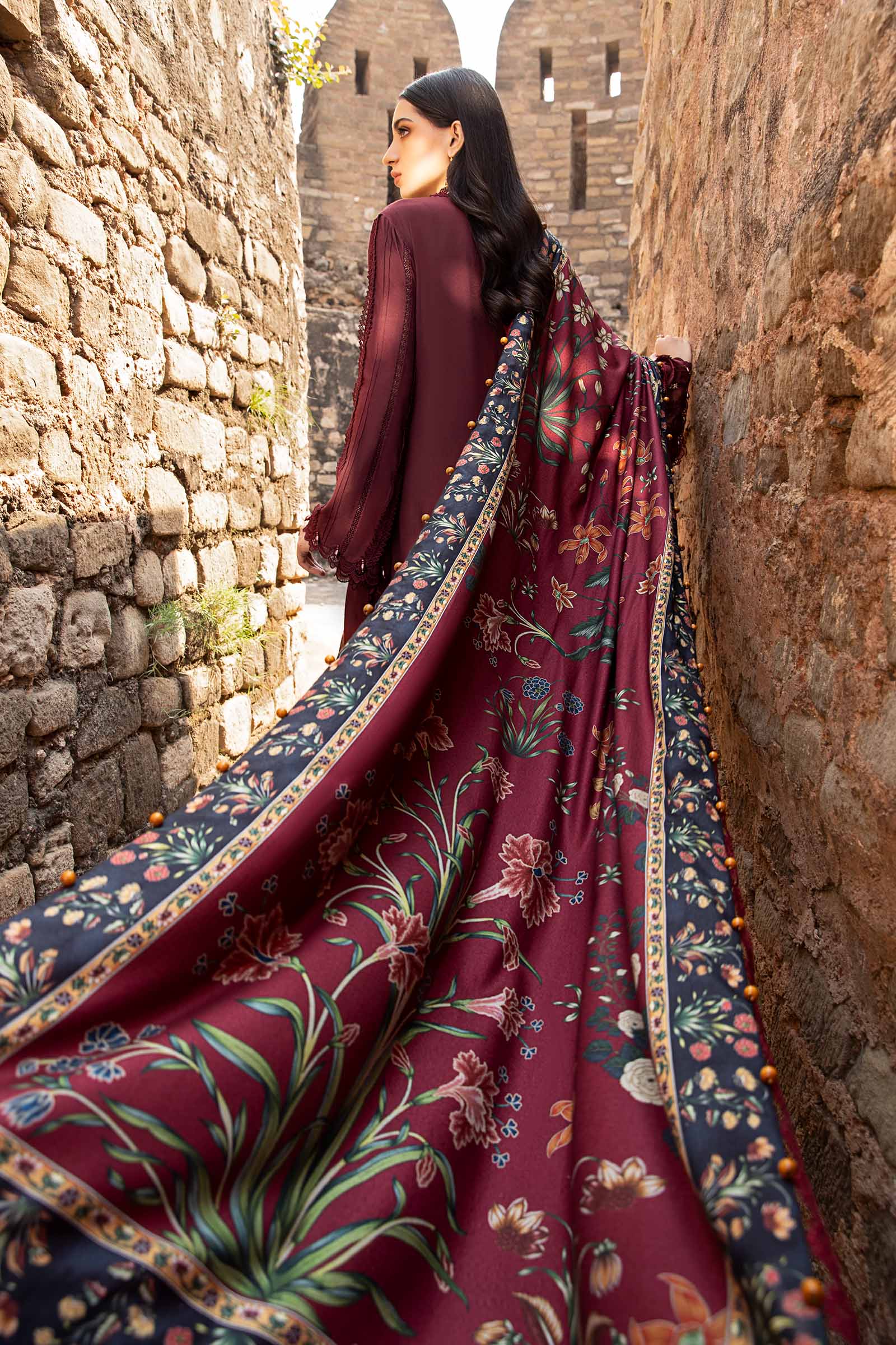 3 Piece Unstitched Printed Linen Suit | MPT-2401-B - Image 3
