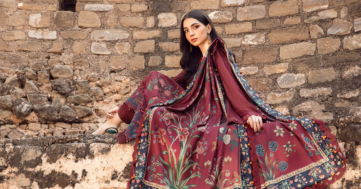 3 Piece Unstitched Printed Linen Suit | MPT-2401-B - Image 4