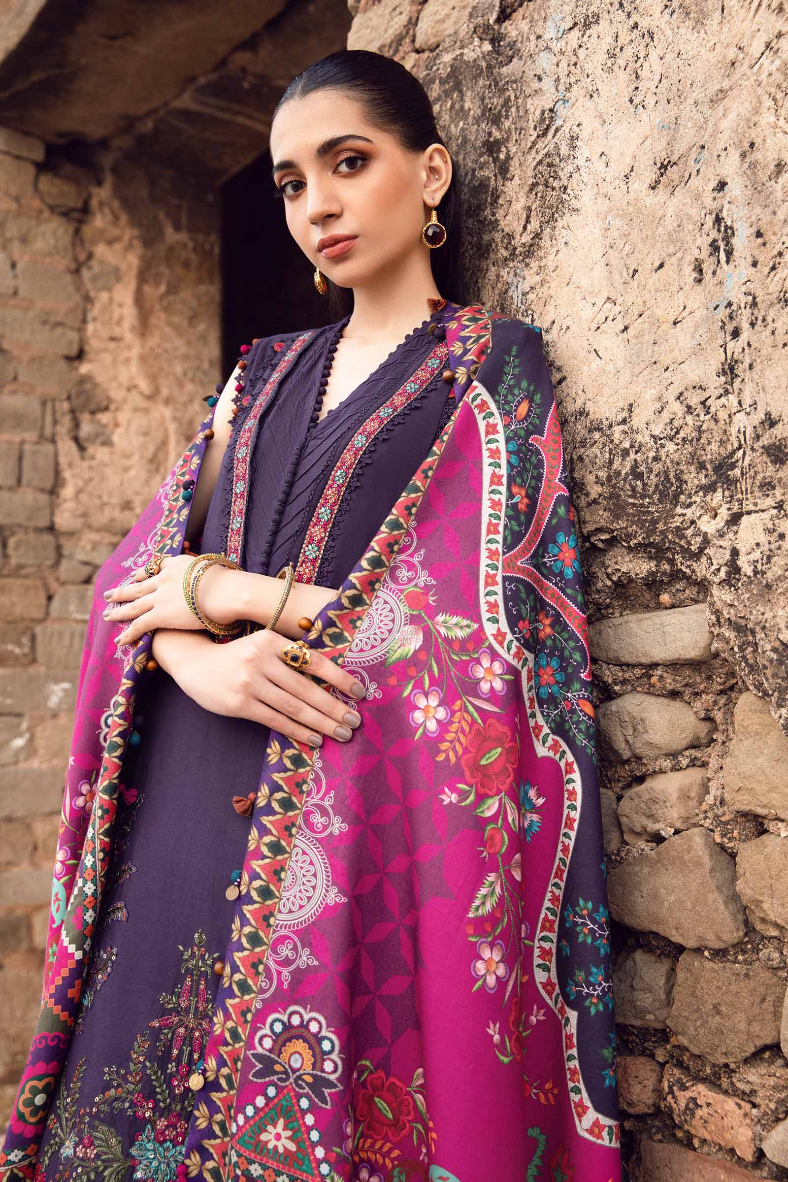 3 Piece Unstitched Printed Linen Suit | MPT-2402-A - Image 2