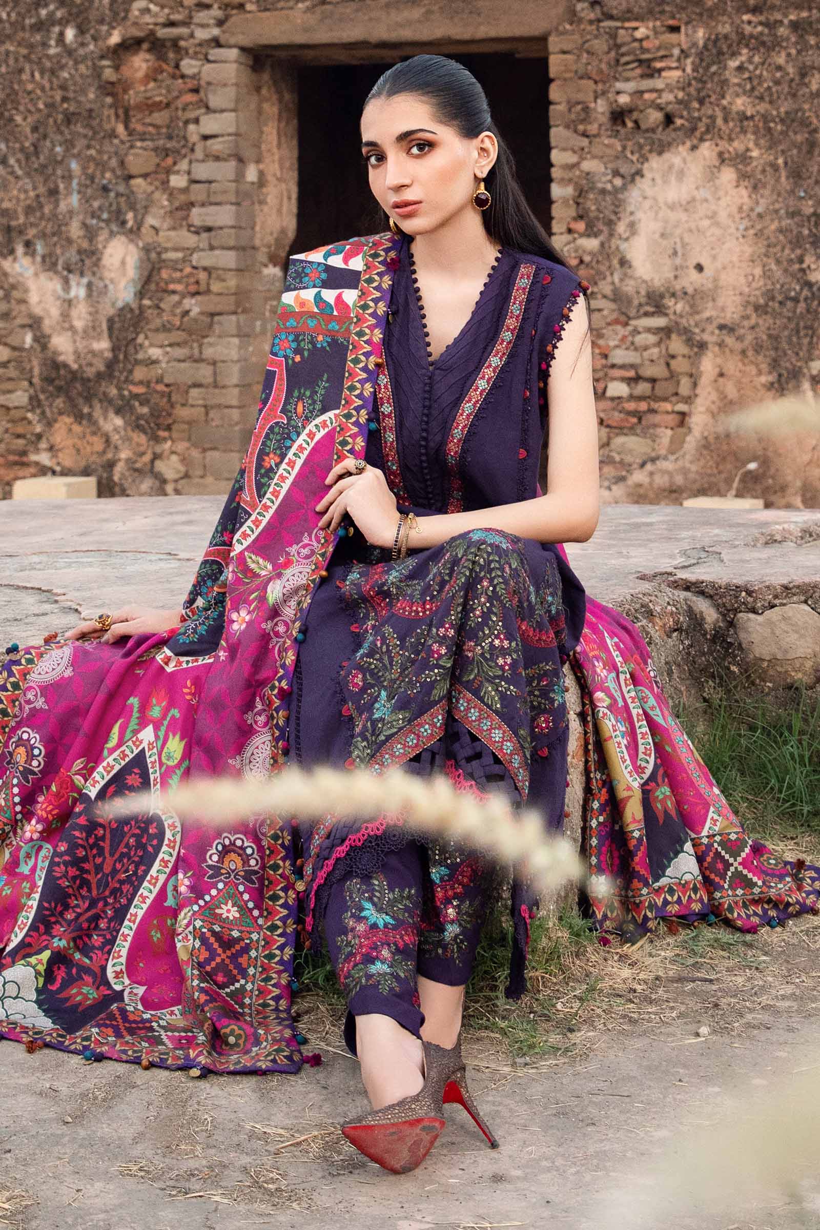 3 Piece Unstitched Printed Linen Suit | MPT-2402-A - Image 3