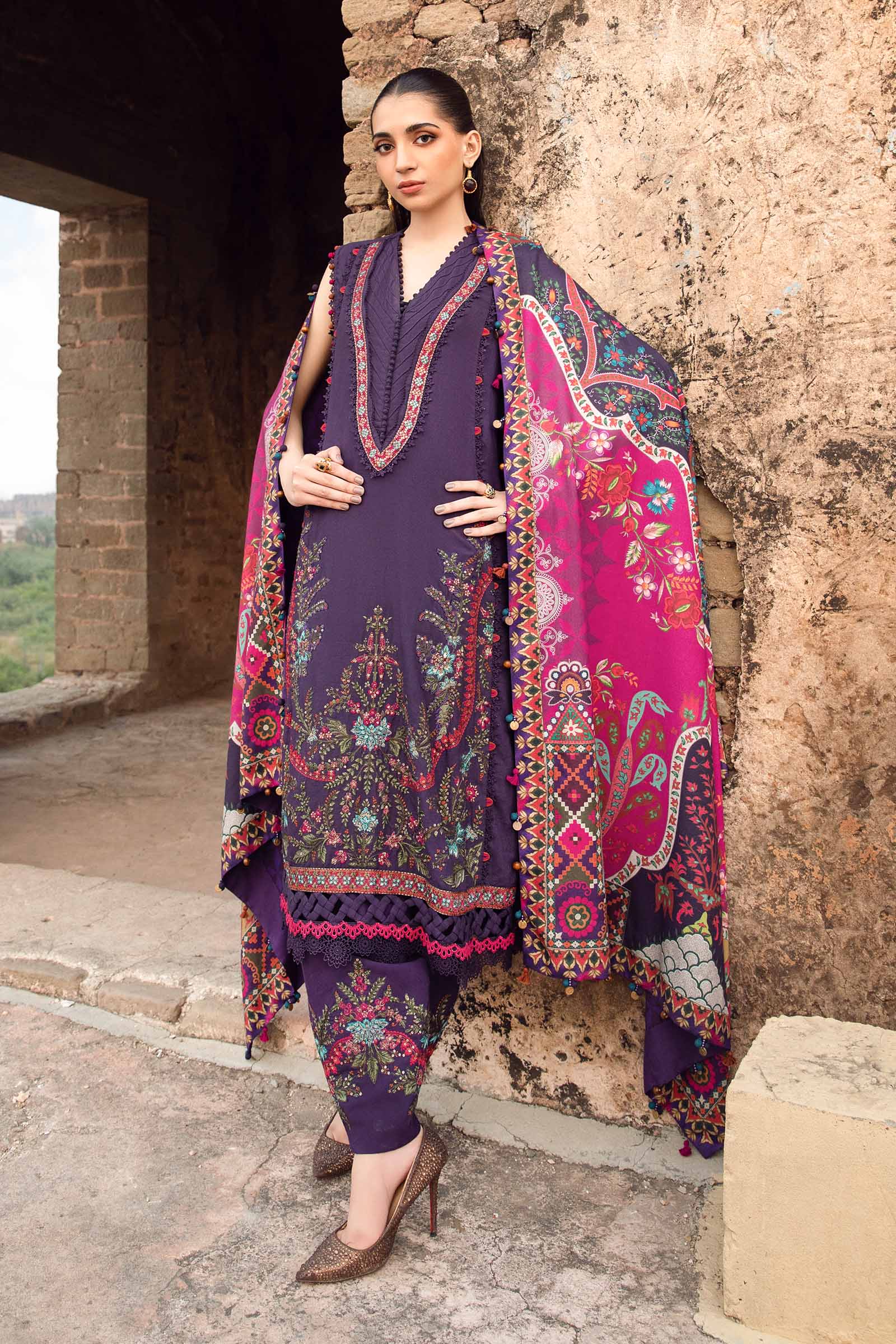 3 Piece Unstitched Printed Linen Suit | MPT-2402-A - Image 4