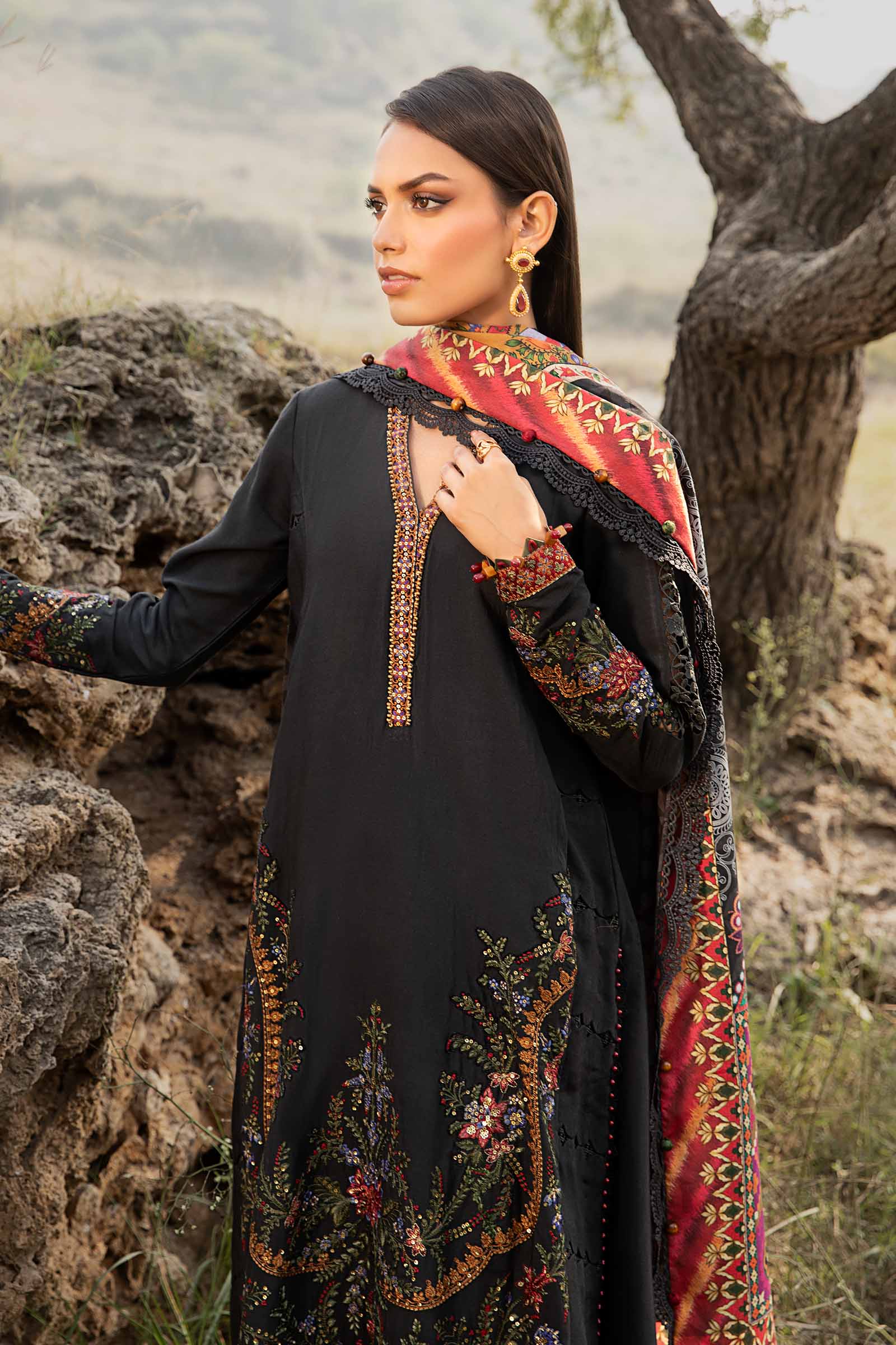 3 Piece Unstitched Printed Linen Suit | MPT-2402-B - Image 2