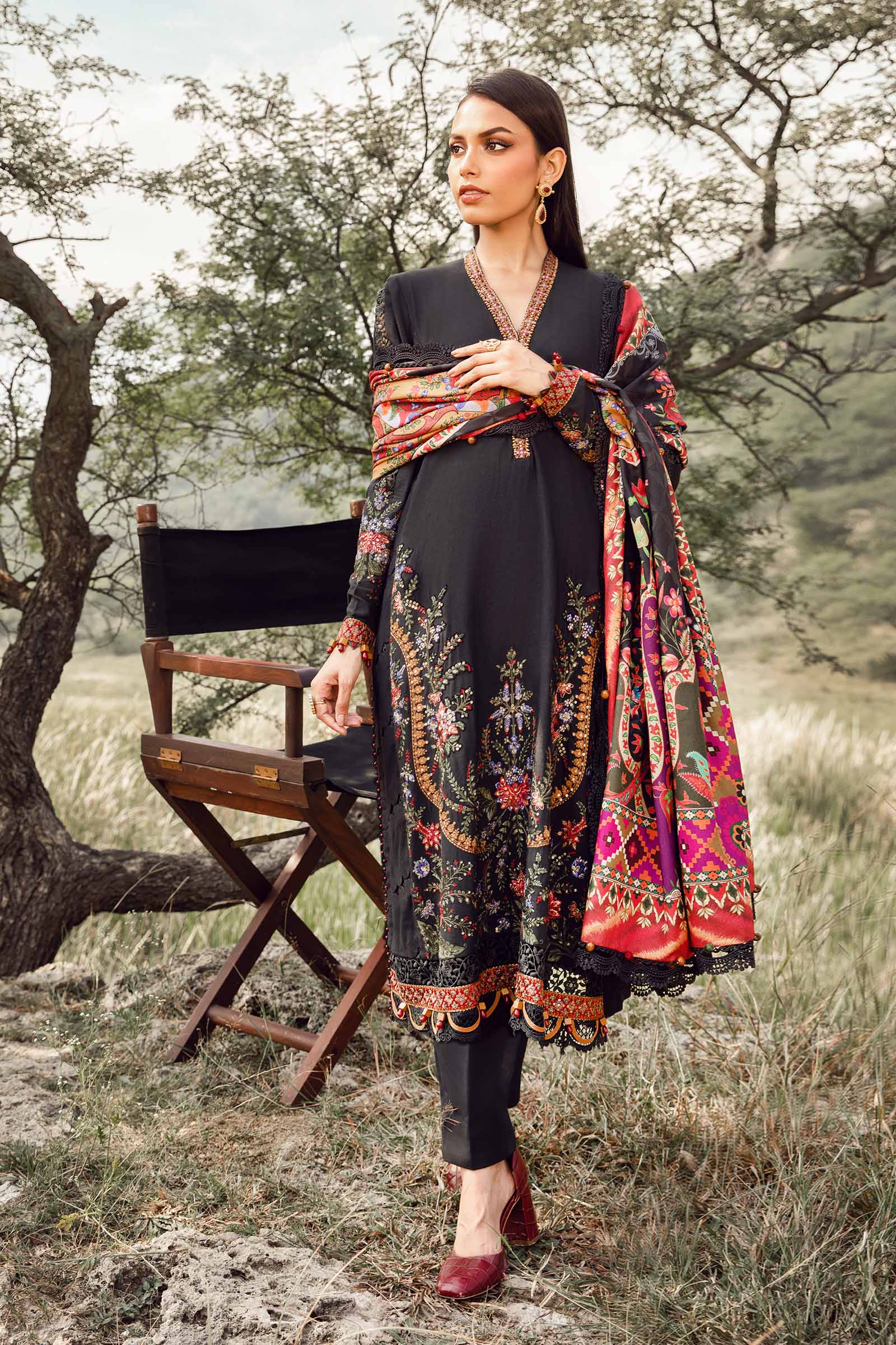 3 Piece Unstitched Printed Linen Suit | MPT-2402-B - Image 4