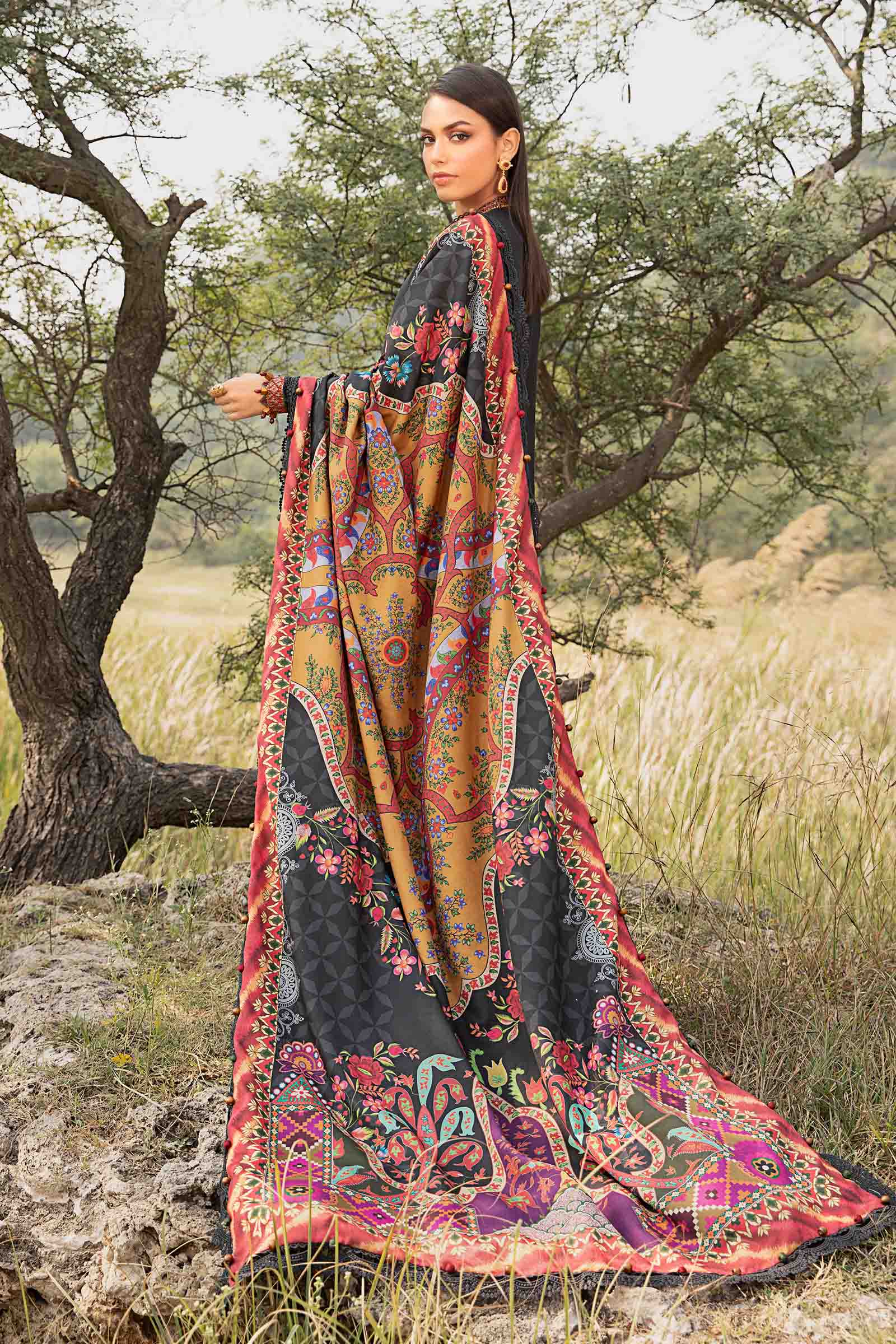 3 Piece Unstitched Printed Linen Suit | MPT-2402-B - Image 6
