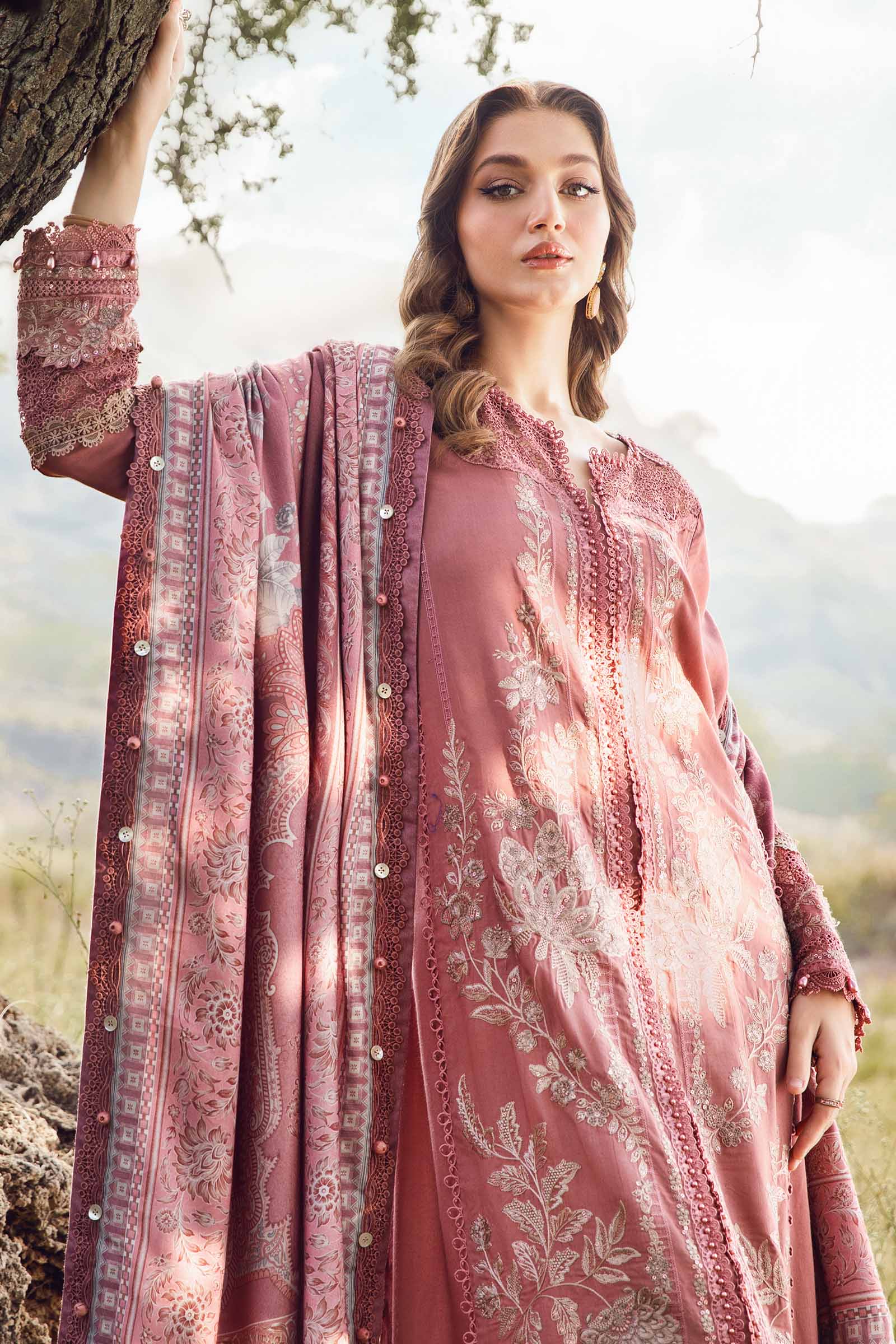 3 Piece Unstitched Printed Linen Suit | MPT-2404-A - Image 2