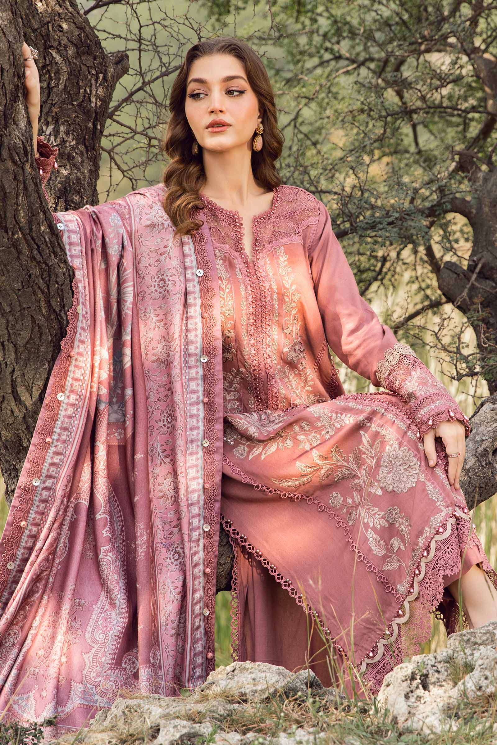 3 Piece Unstitched Printed Linen Suit | MPT-2404-A - Image 3