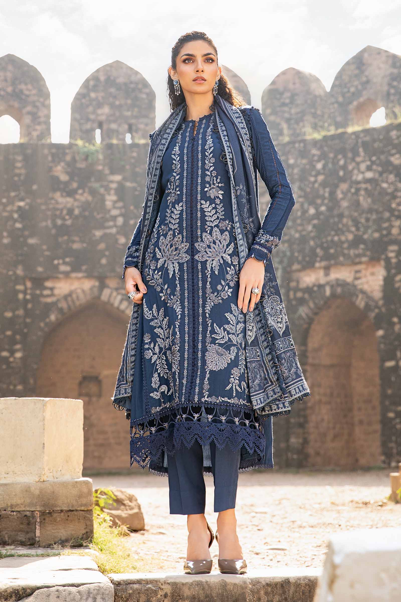 3 Piece Unstitched Printed Linen Suit | MPT-2404-B - Image 3