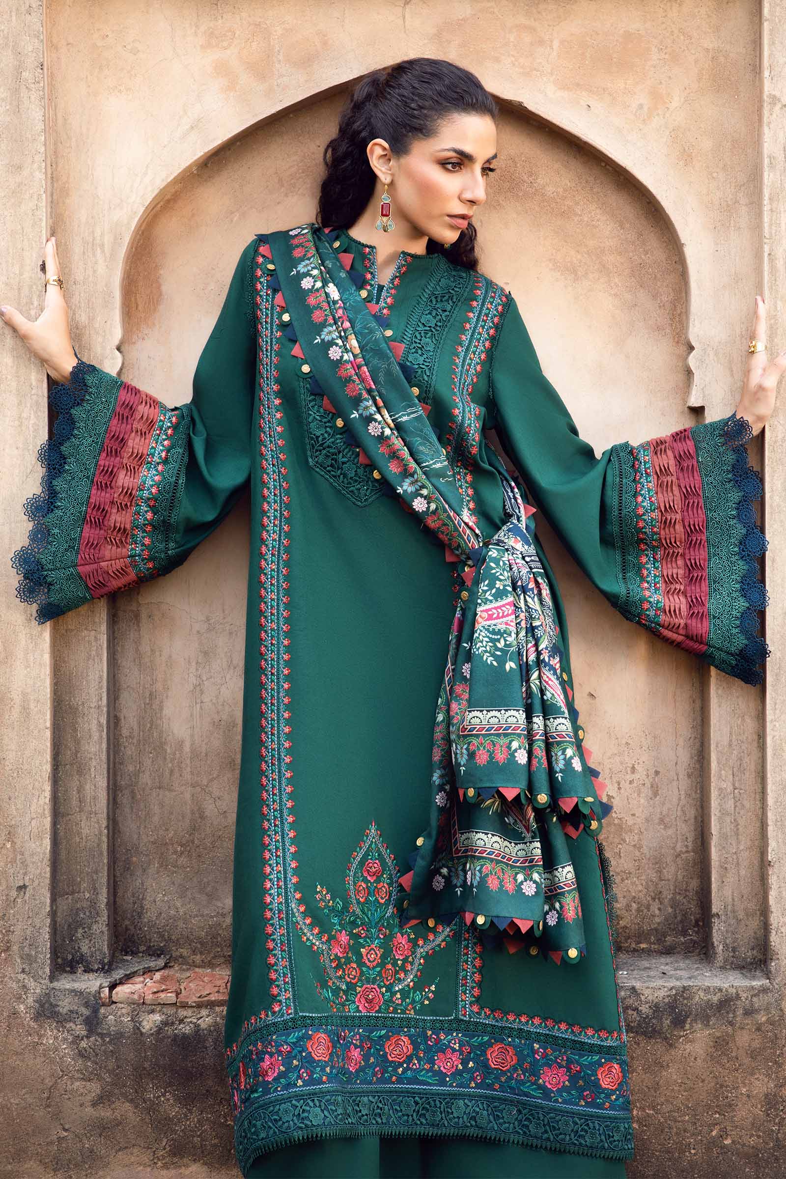 3 Piece Unstitched Printed Linen Suit | MPT-2405-B - Image 3