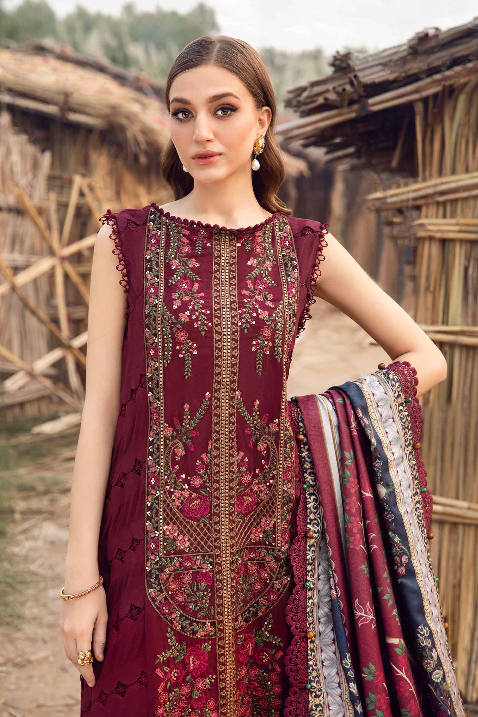 3 Piece Unstitched Printed Linen Suit | MPT-2406-B - Image 2