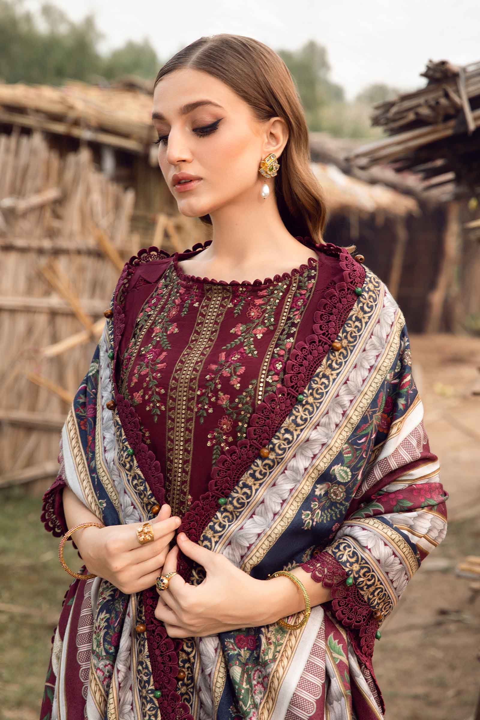3 Piece Unstitched Printed Linen Suit | MPT-2406-B - Image 3