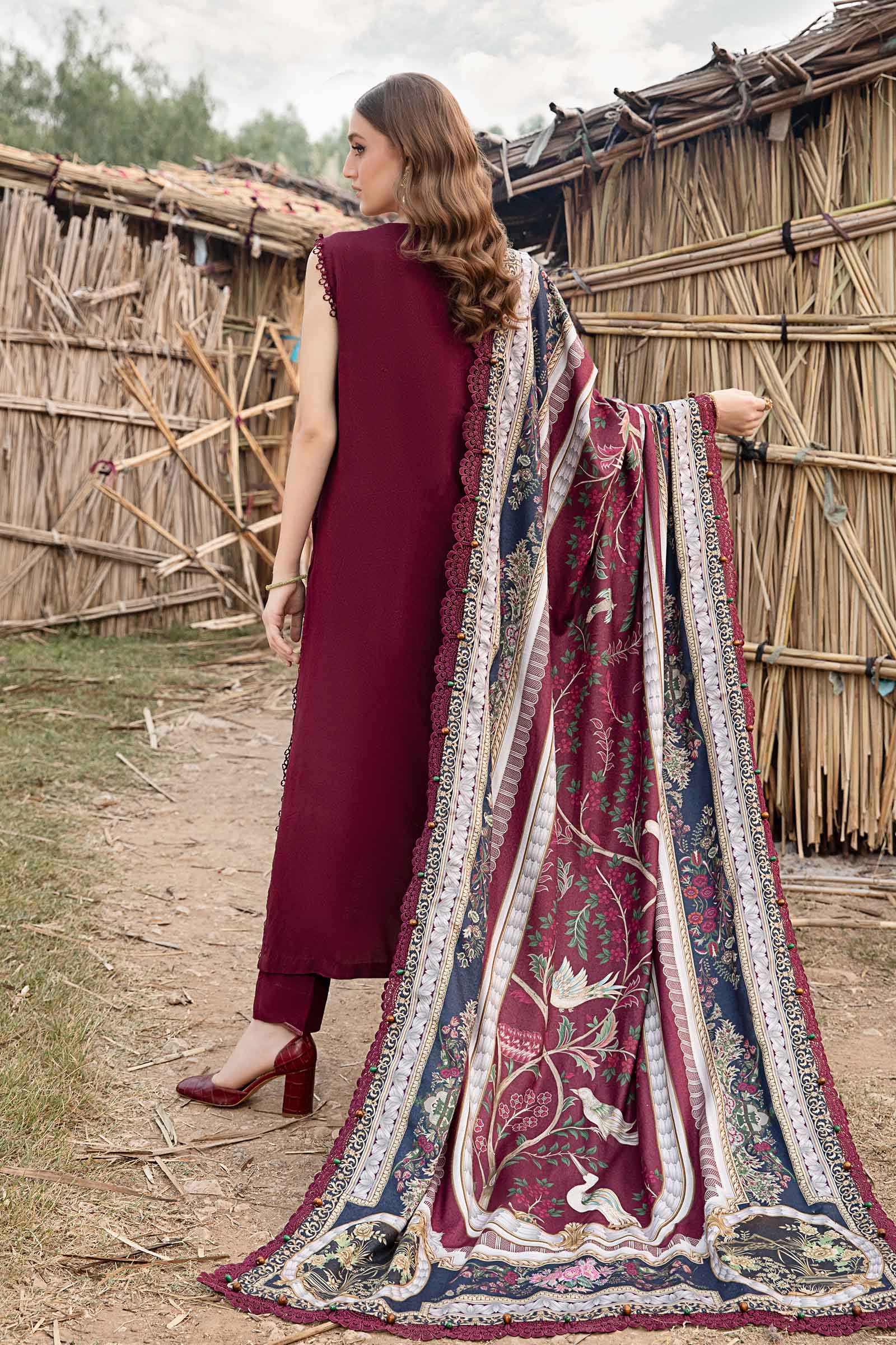 3 Piece Unstitched Printed Linen Suit | MPT-2406-B - Image 5